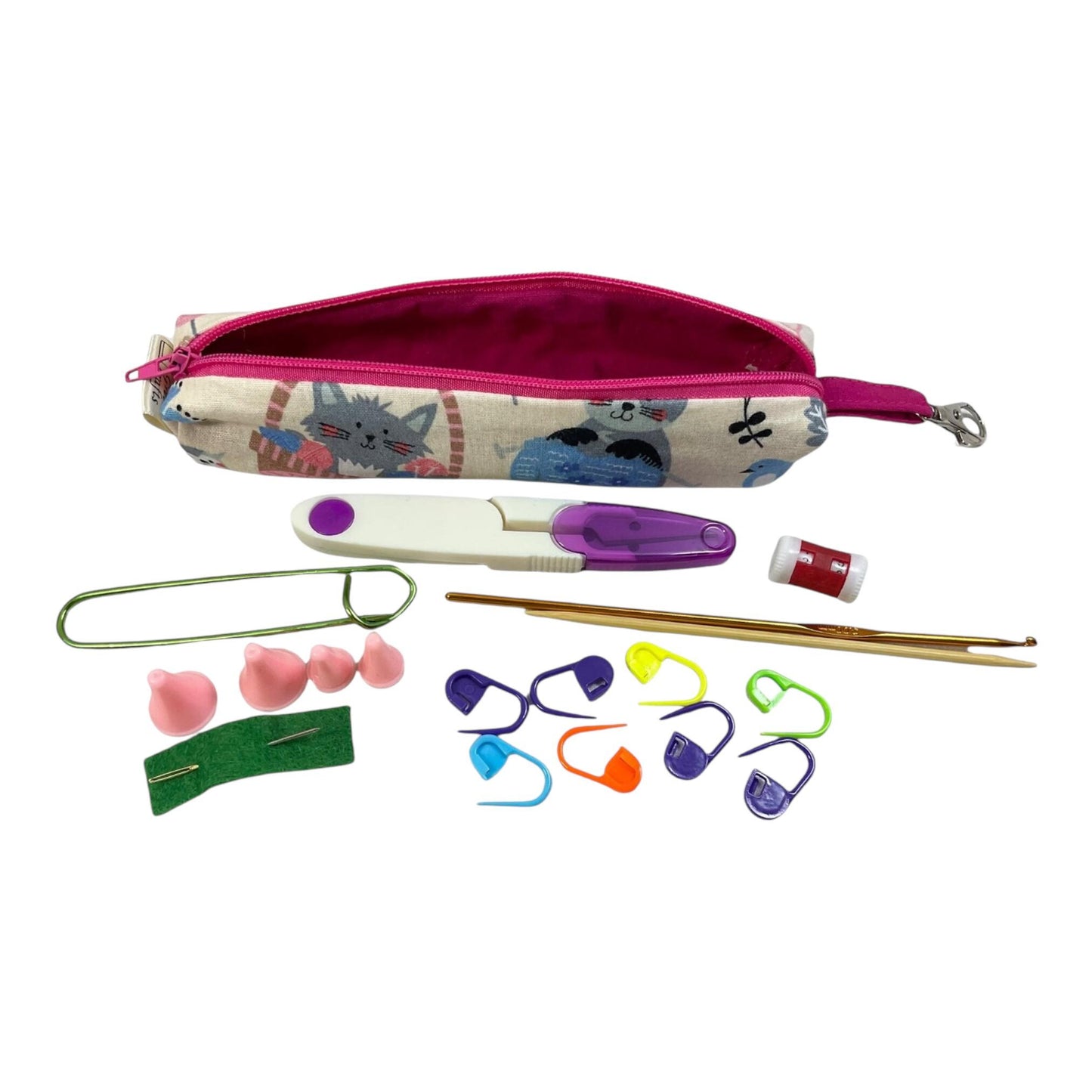 Knitting and crochet travel notions kit