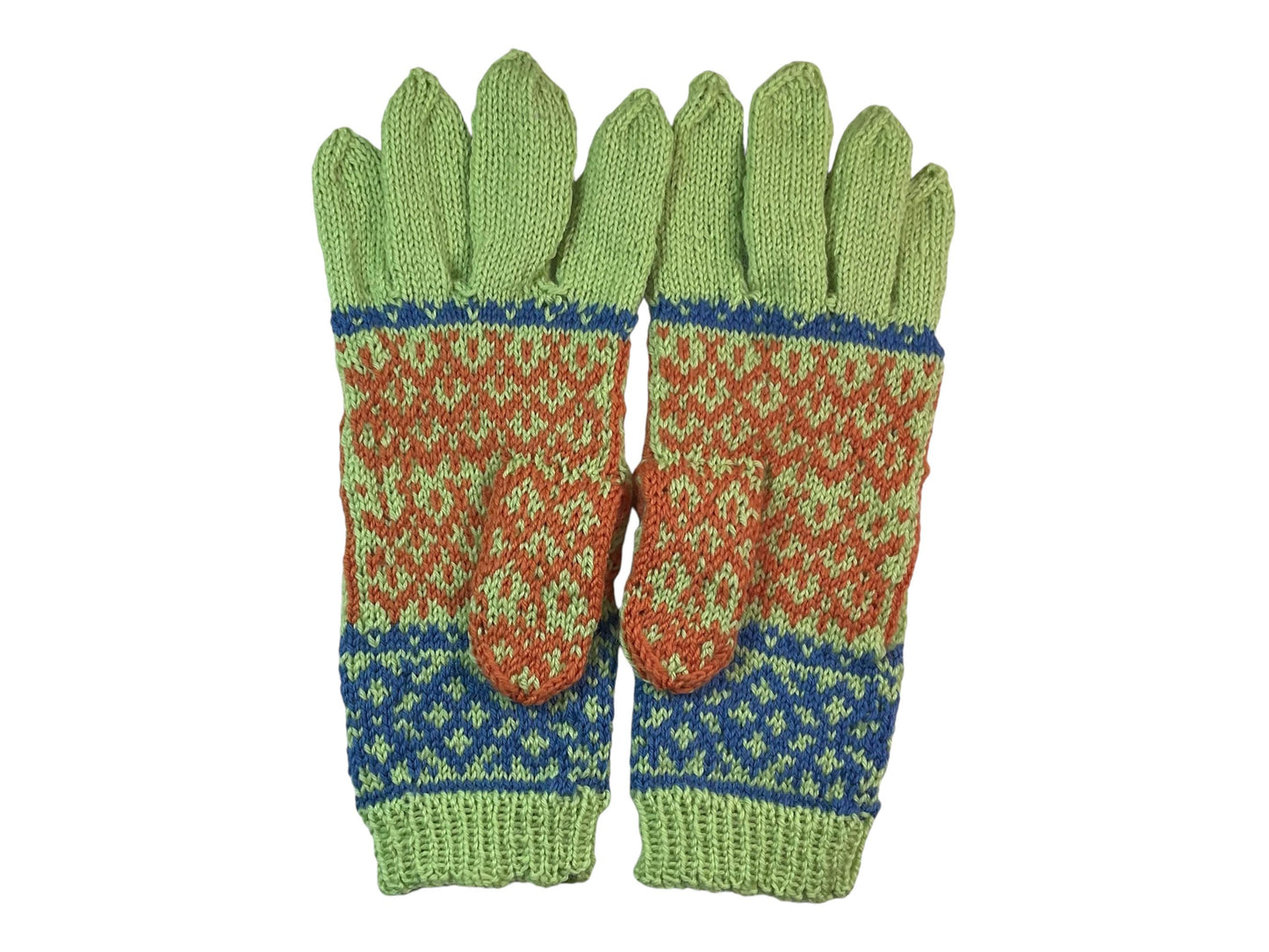 handknitted wool fox gloves