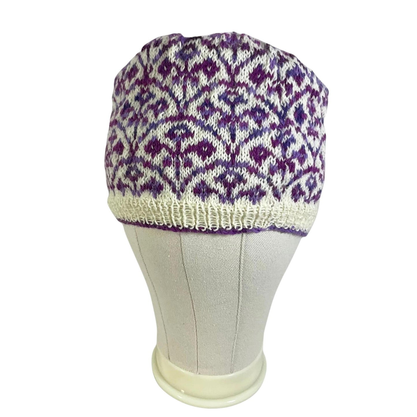 Floral Fairisle hand knitted hat