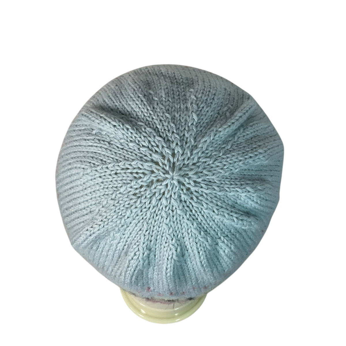 hand knit hat with sheep motif