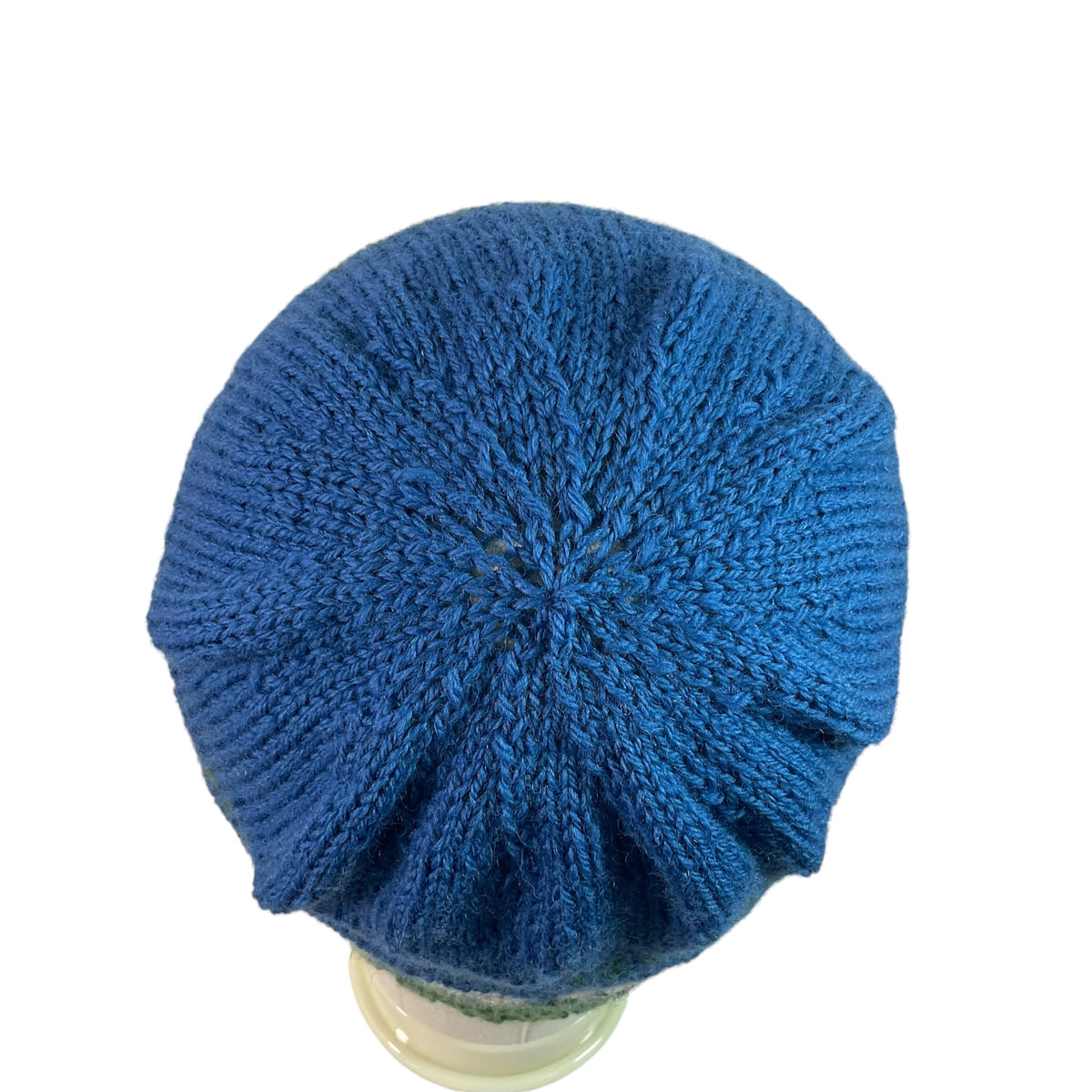 hand knit hat with sheep motif