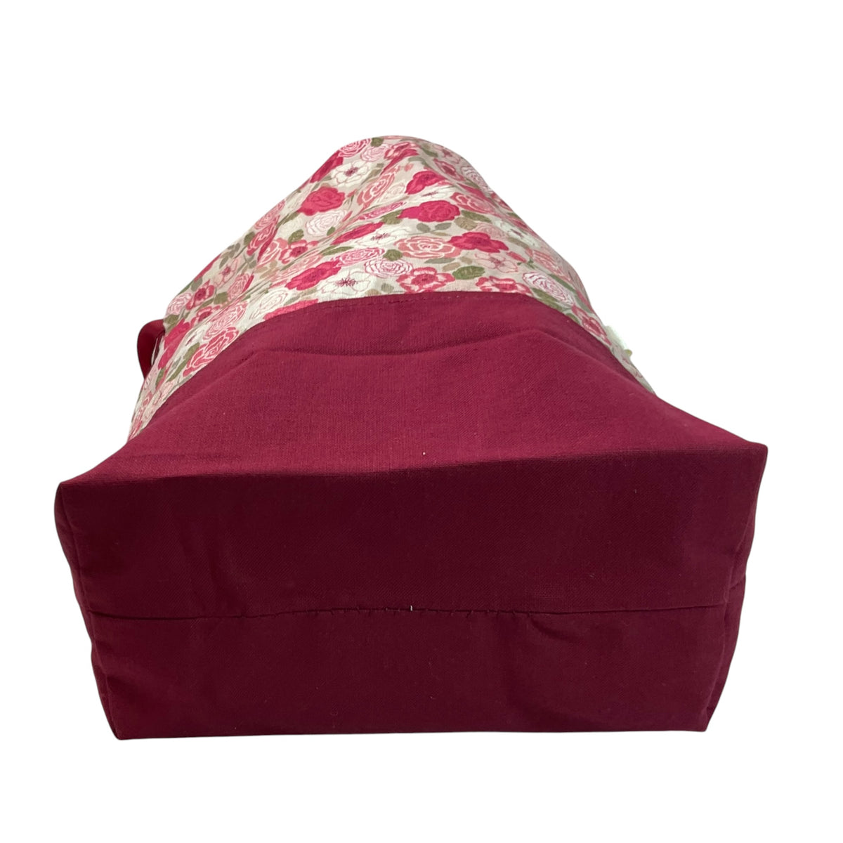 Two at a time drawstring knitting bag with floral print
