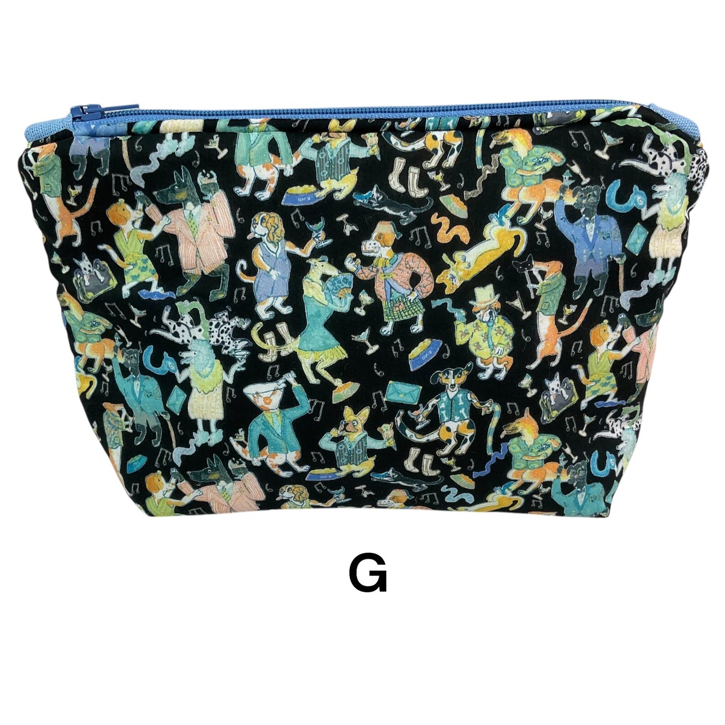 Cosmetics pouch in Liberty pet print fabric