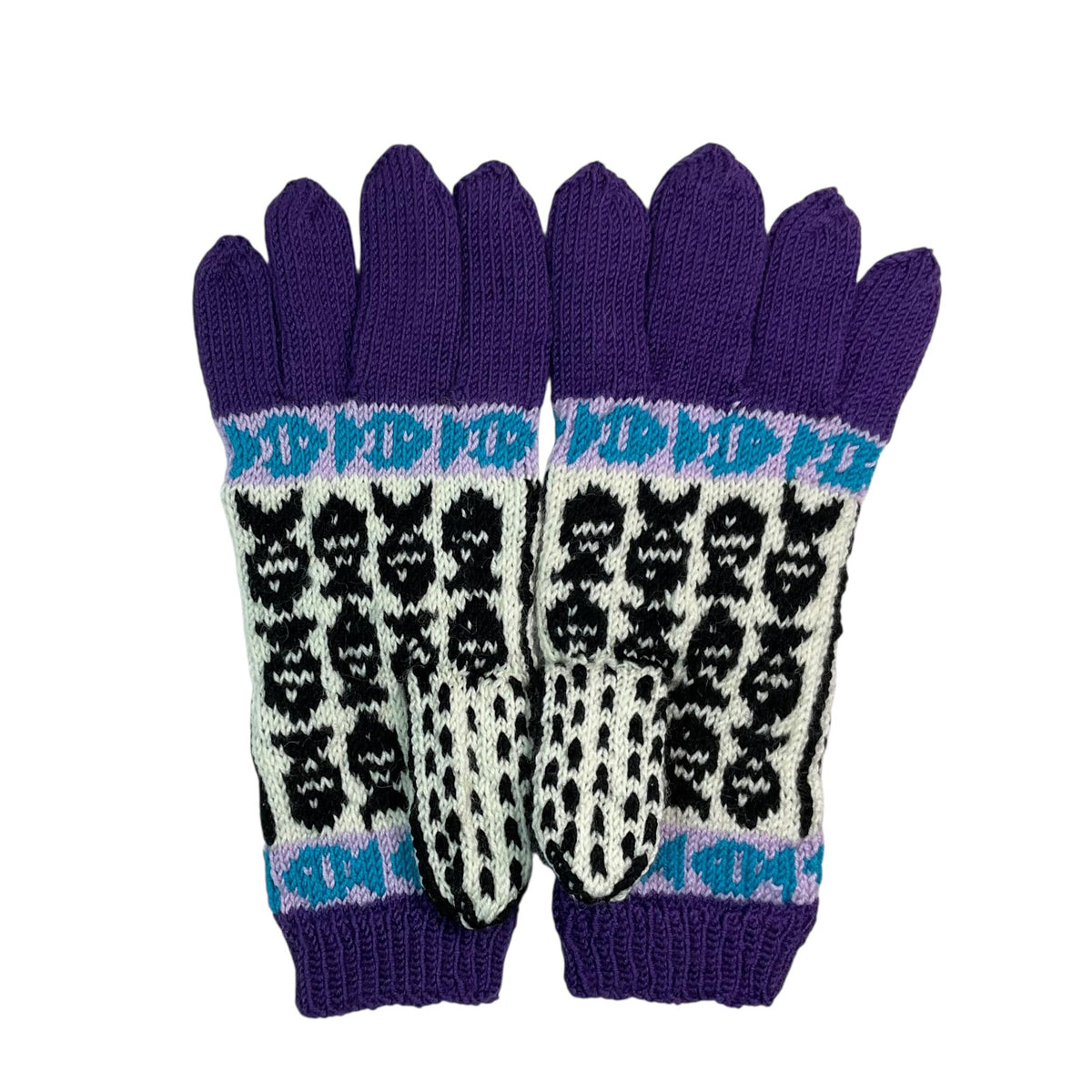 handknitted pure wool cat gloves