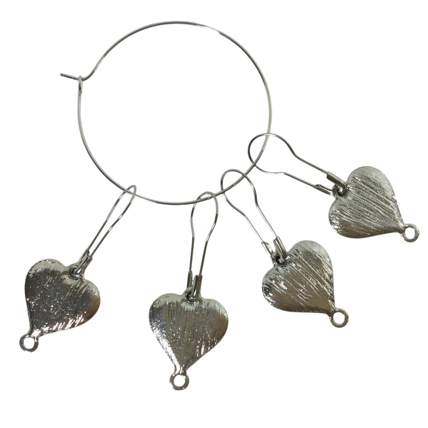 Heart enamelled Stitch Markers for Knitting and Crochet