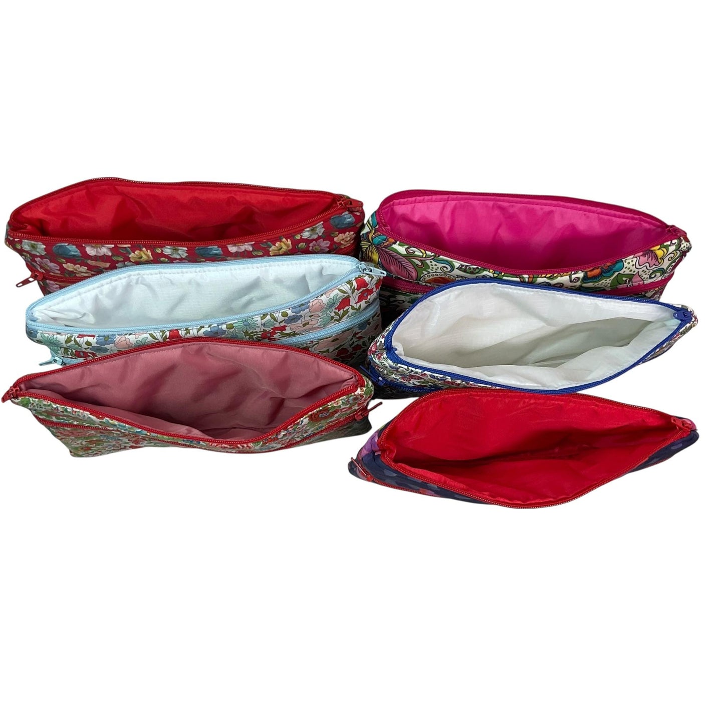 Liberty floral fabric two pocket pouch