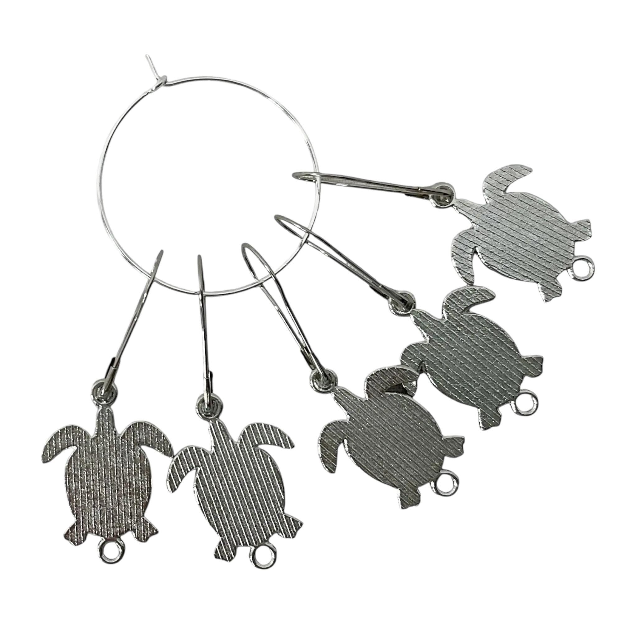 Turtle or tortoise Stitch markers for knitting and crochet, enamel colourful progress charms, lace markers, reptile lover gift, place keeper