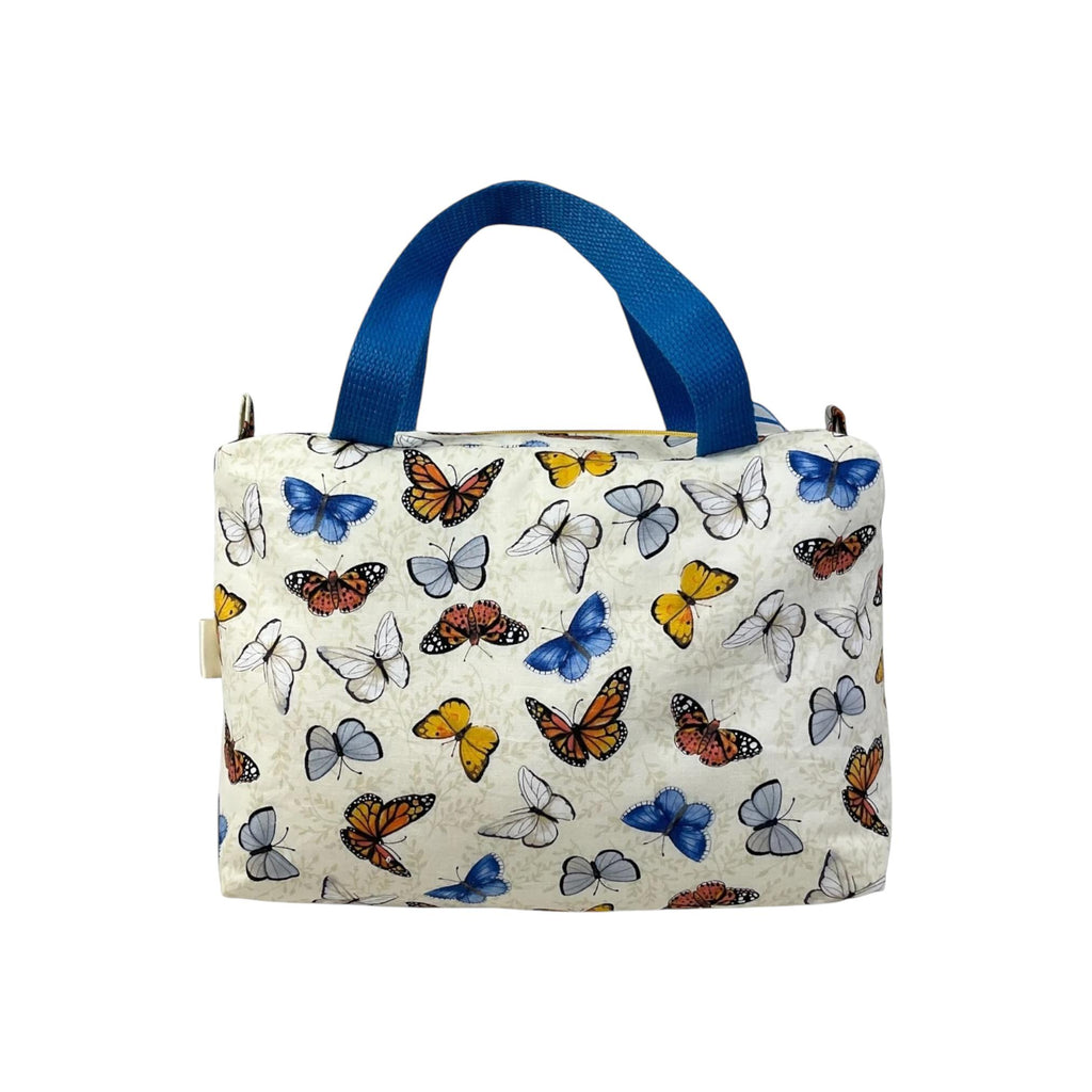 Large butterfly toiletries bag with handles and zip pocket, bird print Waterproof lined wash pouch, camping  ladies  gift, womens sponge bag