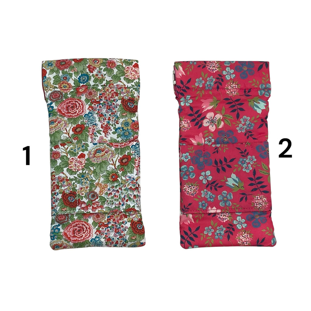 Glasses cases in Liberty floral fabric, snap shut spectacles pouch, sunglasses flex frame, ladies eyeglasses holder, women's gift,