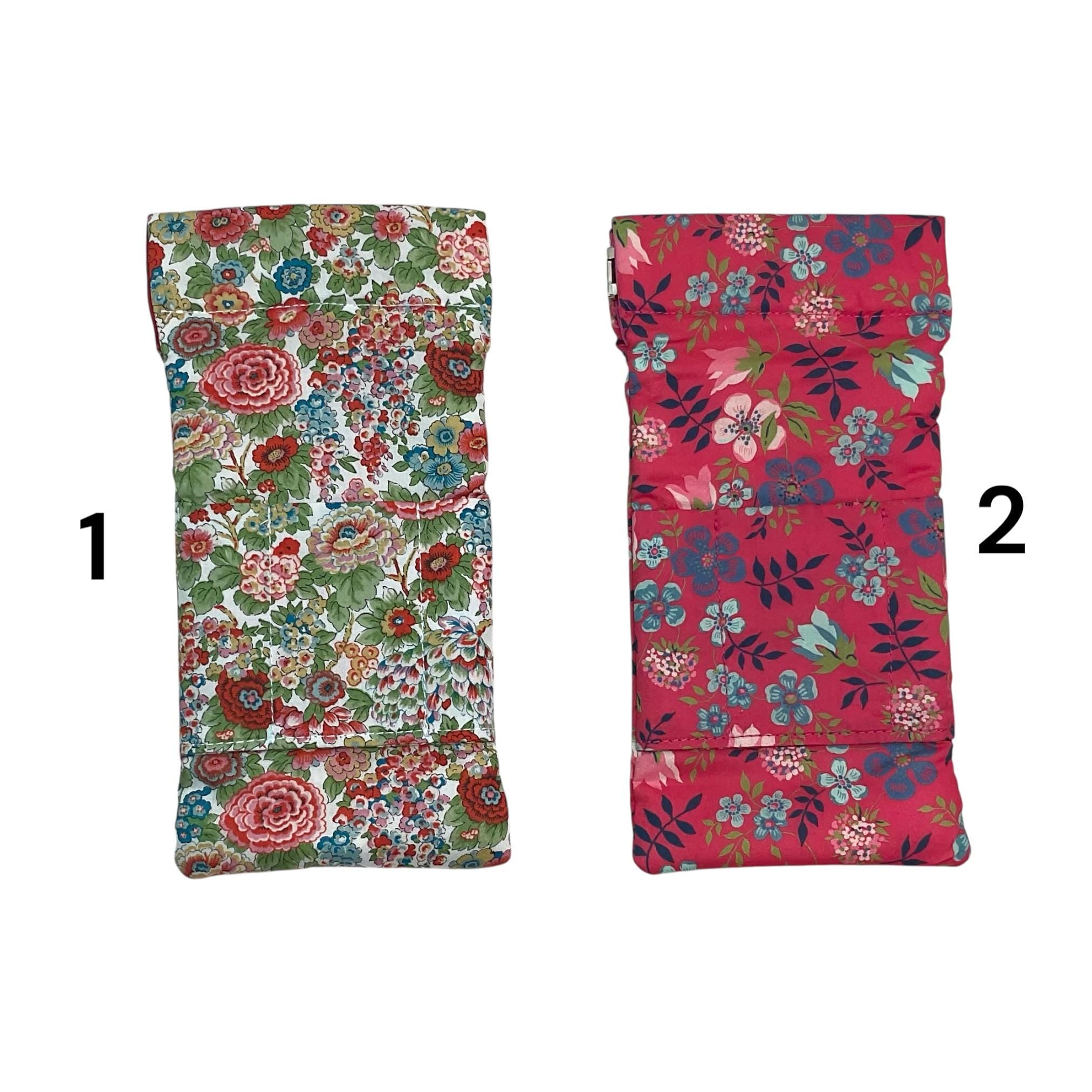 Glasses cases in Liberty floral fabric, snap shut spectacles pouch, sunglasses flex frame, ladies eyeglasses holder, women's gift,