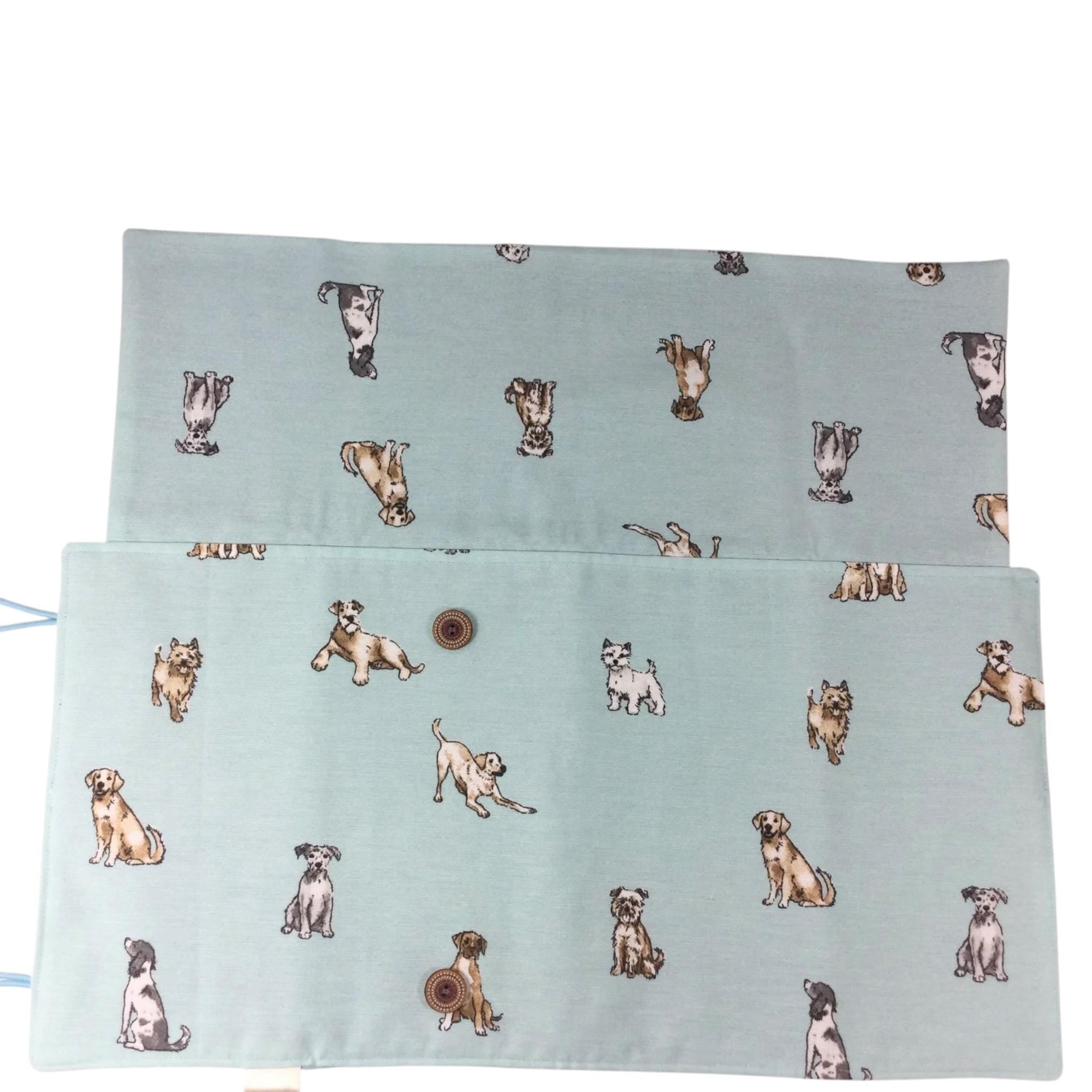 Double pointed knitting needle case with dogs,  retriever and spaniel  DPN or crochet hook case, sock knitters gift,