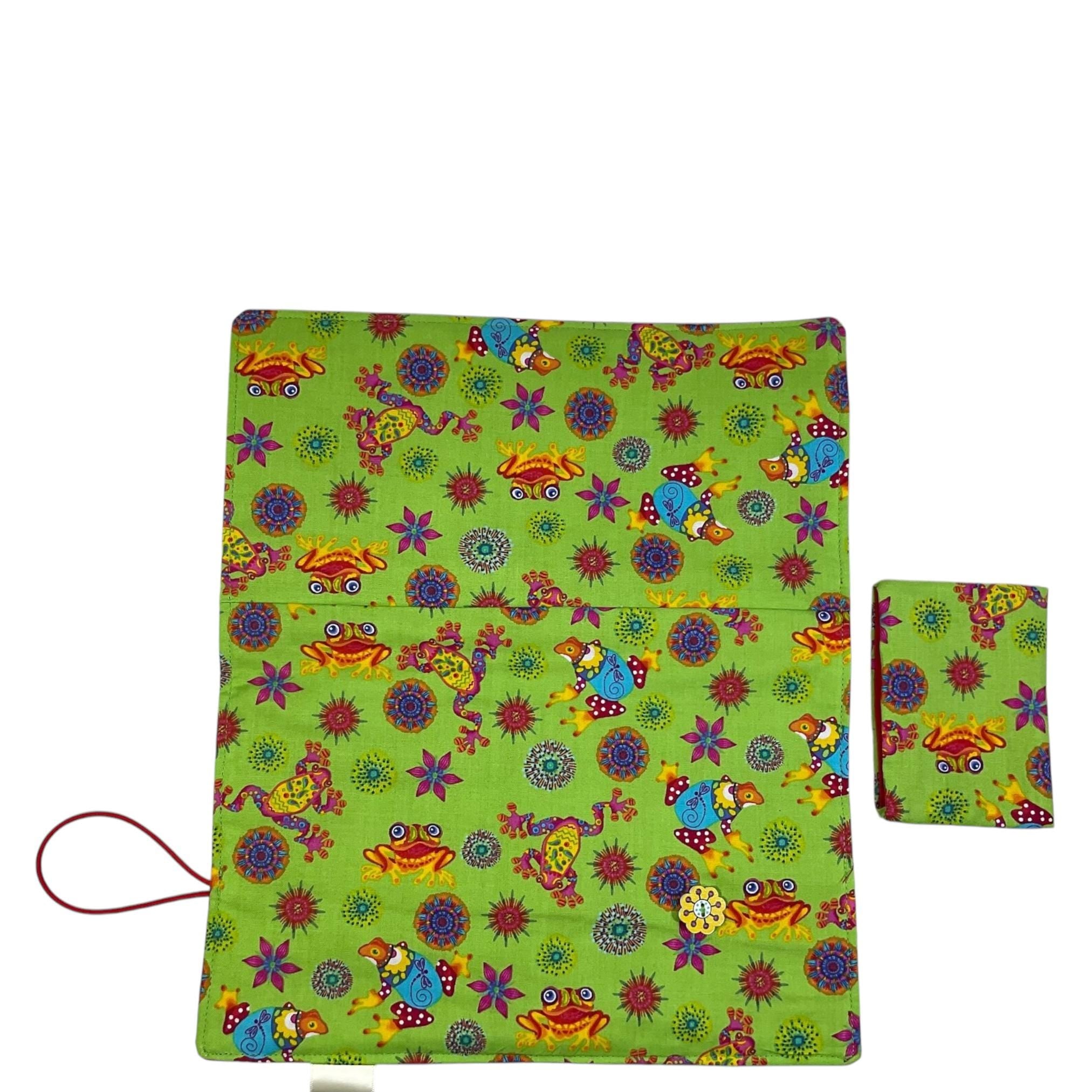 lnterchangeable knitting needle case with frogs, reptile needle organiser, addi storage, chiagoo folding pouch, knit pro, hiya hiya case,