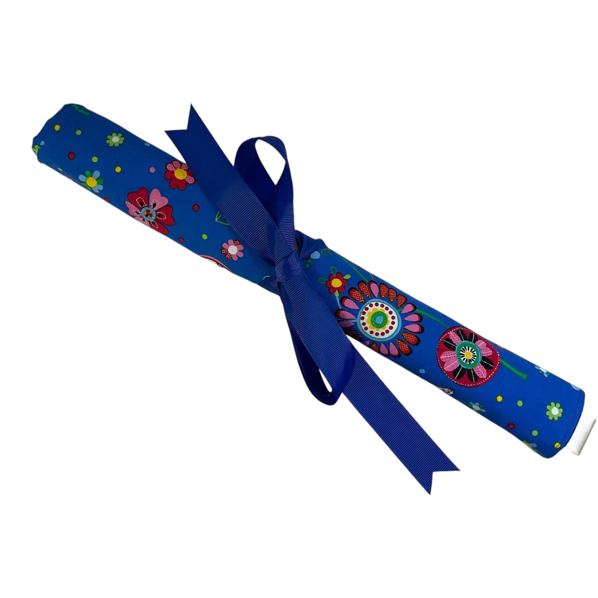 Straight knitting needle case with ladybirds, butterflies and flowers, bugs knitting storage case,, knitters gift,needle organiser
