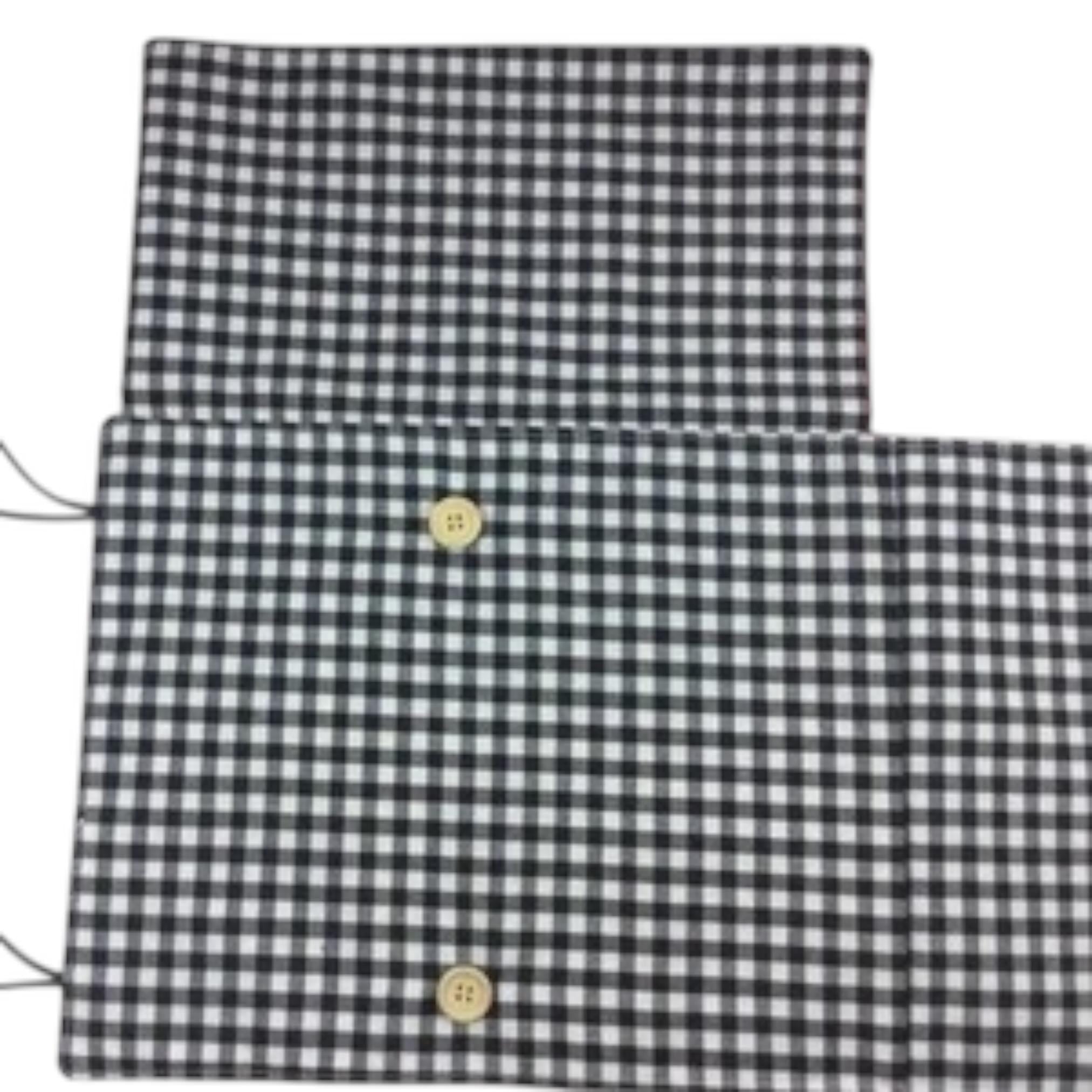 Black and white gingham interchangeable and double pointed needle case, checked knitting needle pouch,knit pro wallet, sock needle case