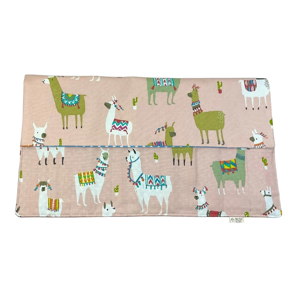 Double pointed knitting needle case with llamas, alpaca DPN or crochet hook case, sock knitters gift,