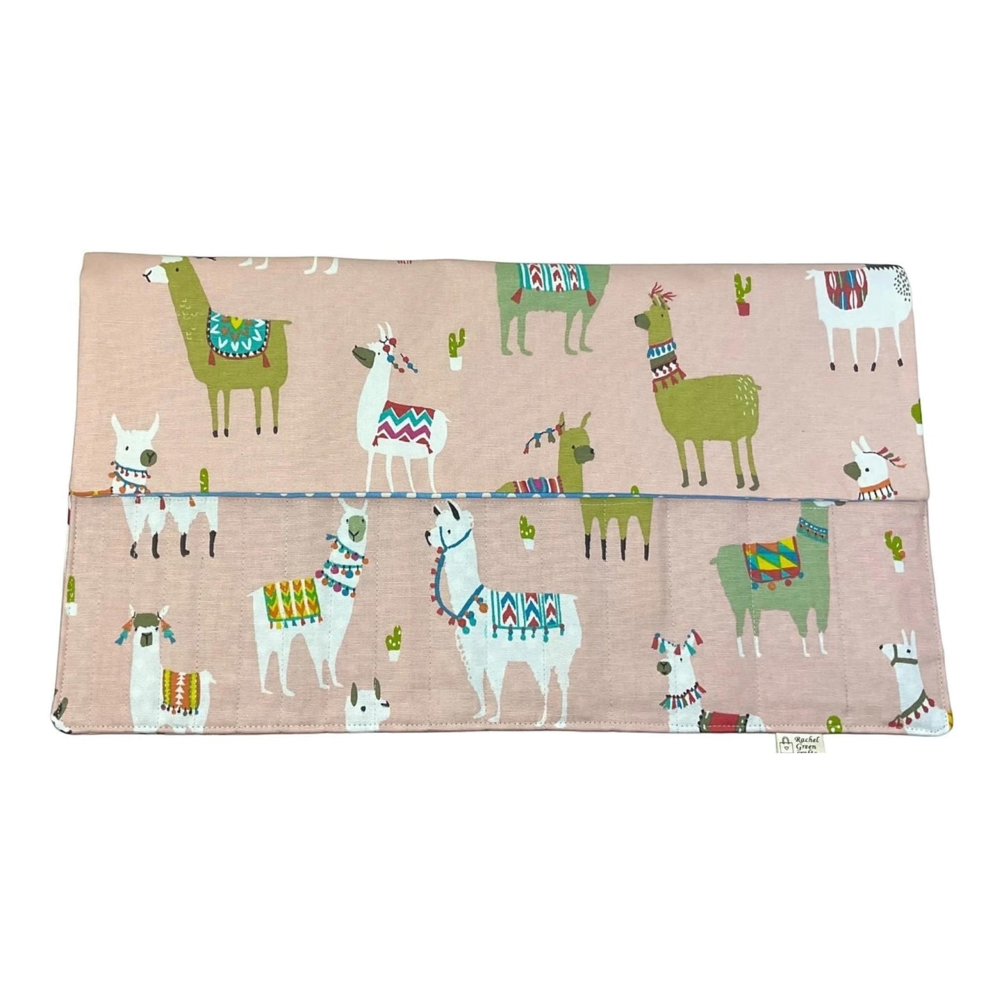 Double pointed knitting needle case with llamas