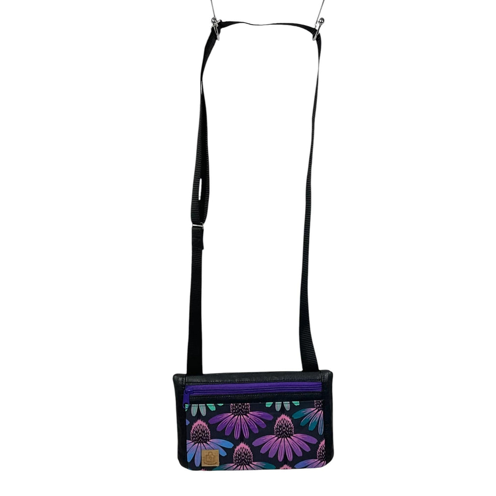 Small shoulder phone bag, flat floral print Pouch, woodland handbag, teenager purse, essentials bag