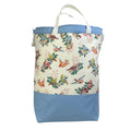 XXL  drawstring knitting bag with birds and  floral print, supersized multi pockets project bag with handles, ladies  gift