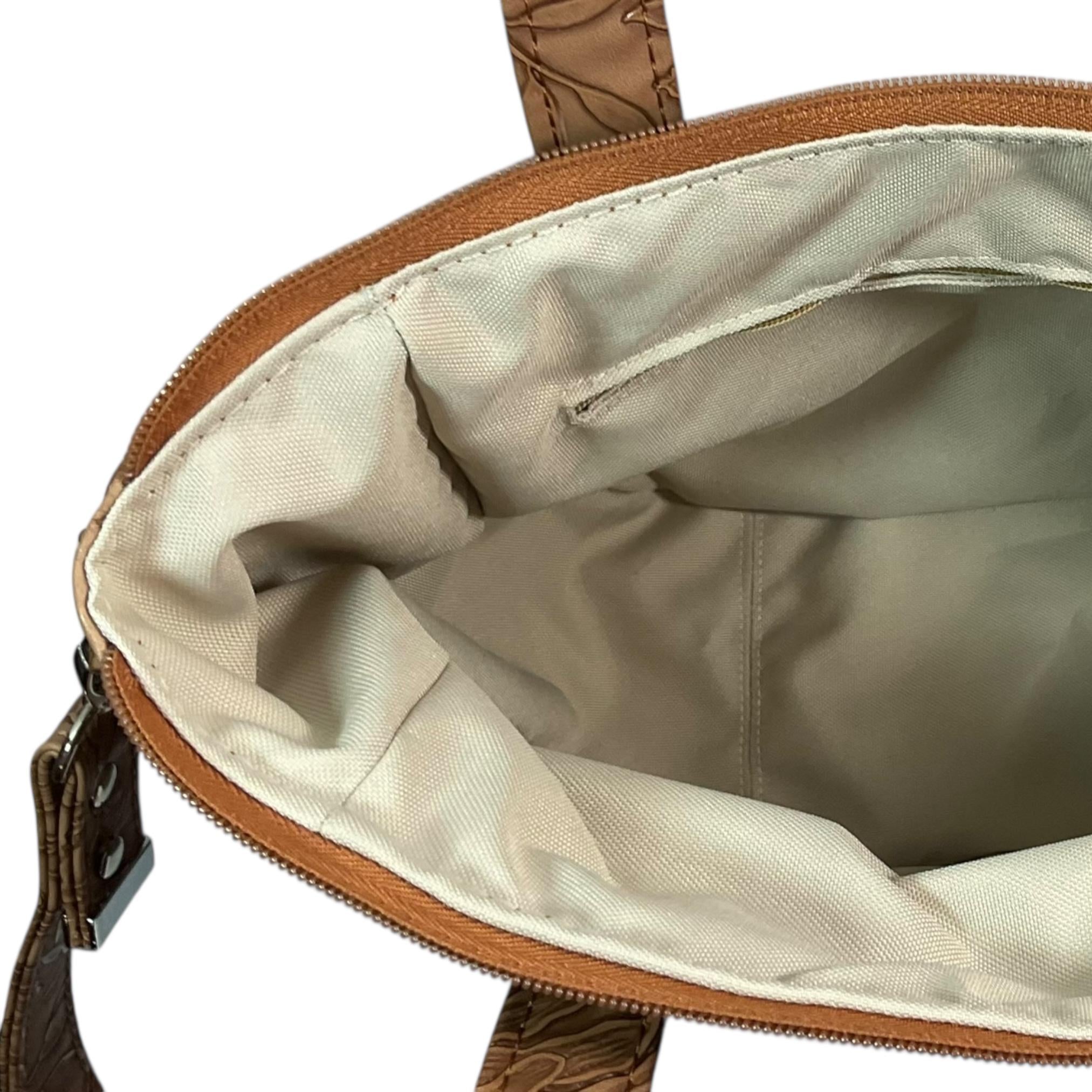 Harris tweed Crossbody Handbag, floral faux leather tote, caramel brown shoulder bag,  zip pocket large adjustable strap organiser bag