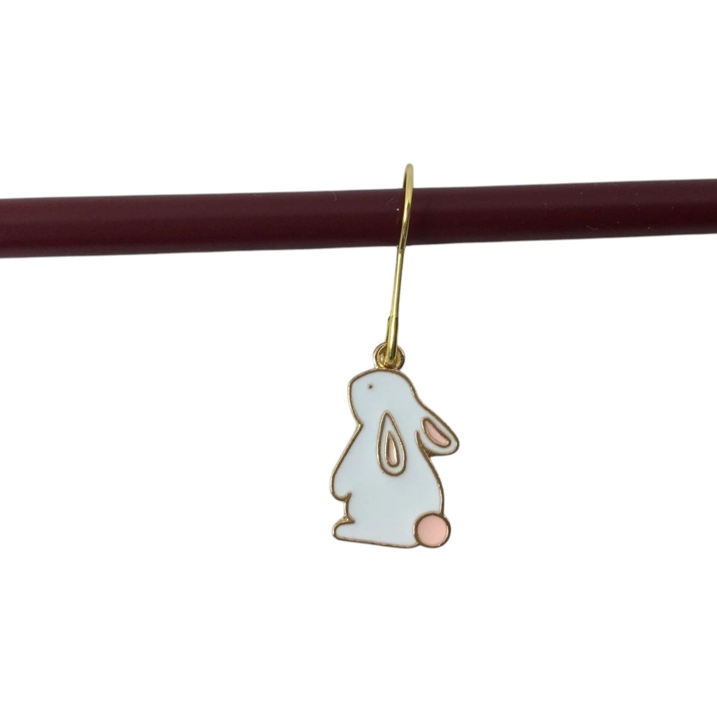 Rabbit enamel stitch markers