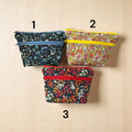 Cosmetics bag in floral Liberty fabric with 2 pockets,  makeup pouch, water resistant case, notions zipper pouch, ladies  gift