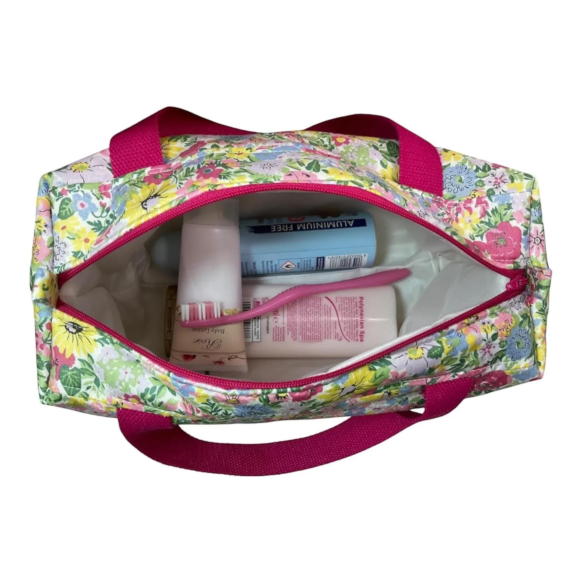 Liberty large toiletries bag with handles and zip pocket, floral Waterproof, wash pouch, Cosmetics bag, ladies  gift, womens sponge bag