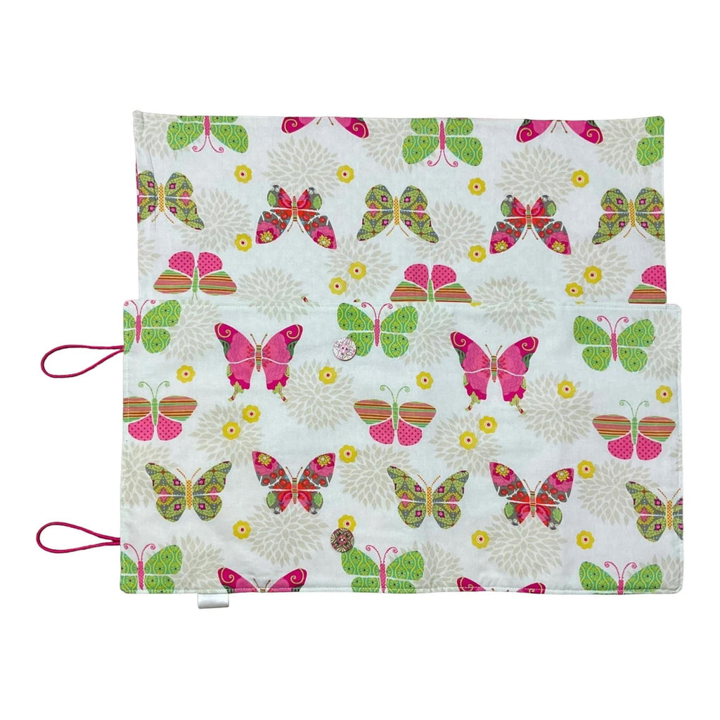 Double pointed knitting needle case with butterflies,  DPN or crochet hook case, sock knitters gift,