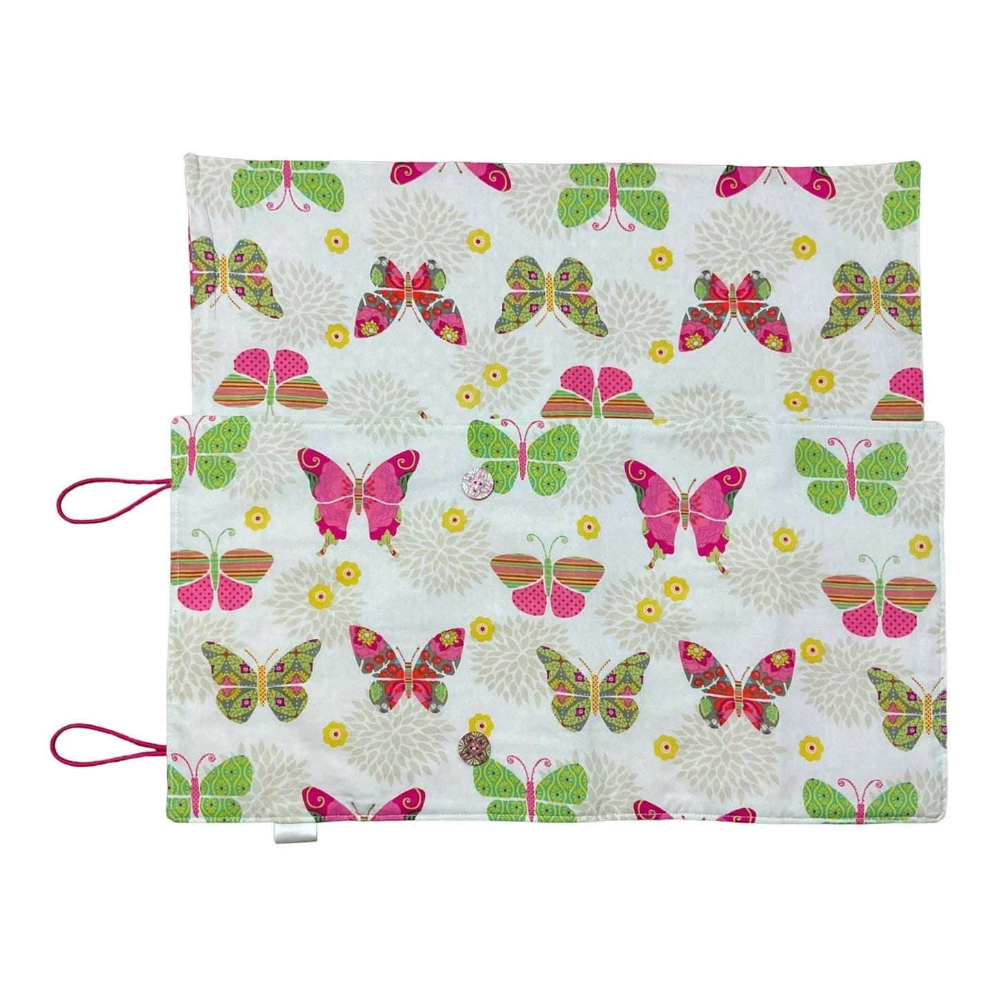 Double pointed knitting needle case with butterflies