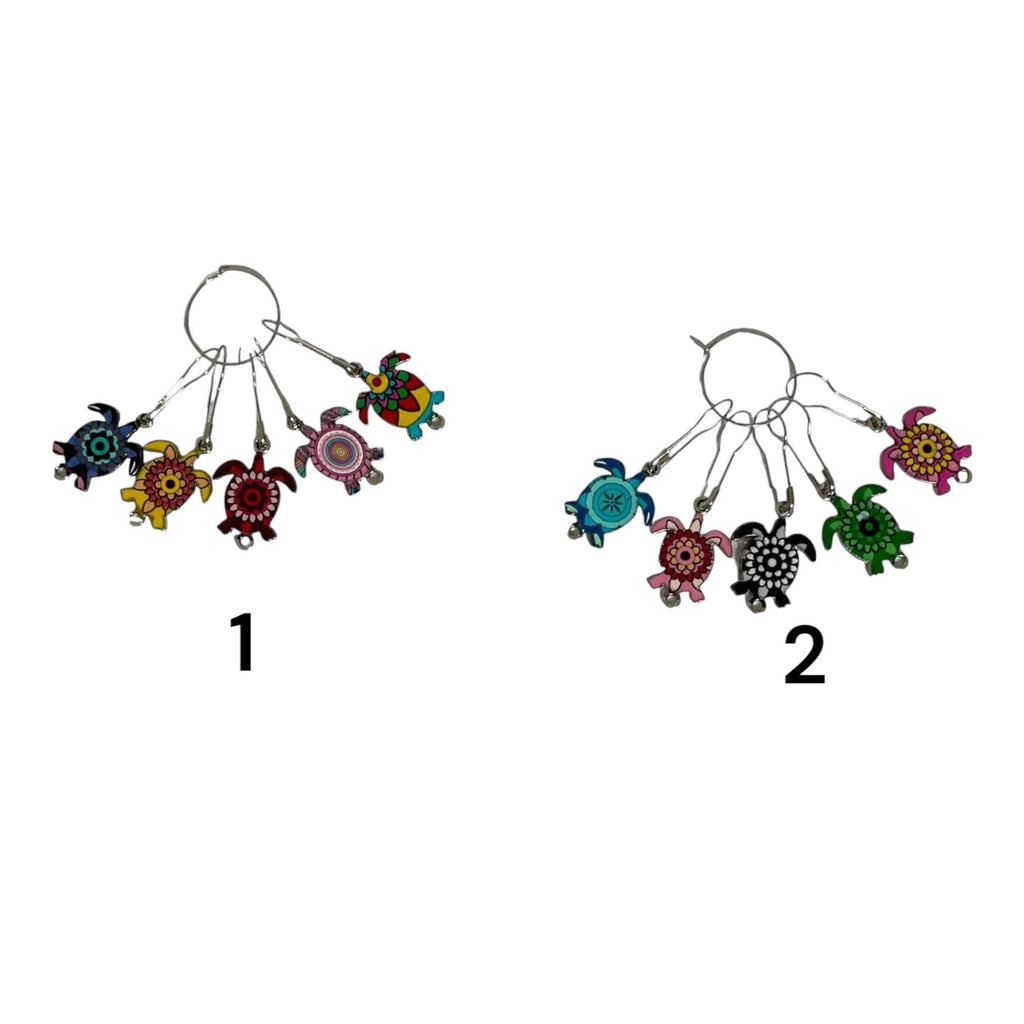 Turtle or tortoise Stitch markers for knitting and crochet, enamel colourful progress charms, lace markers, reptile lover gift, place keeper