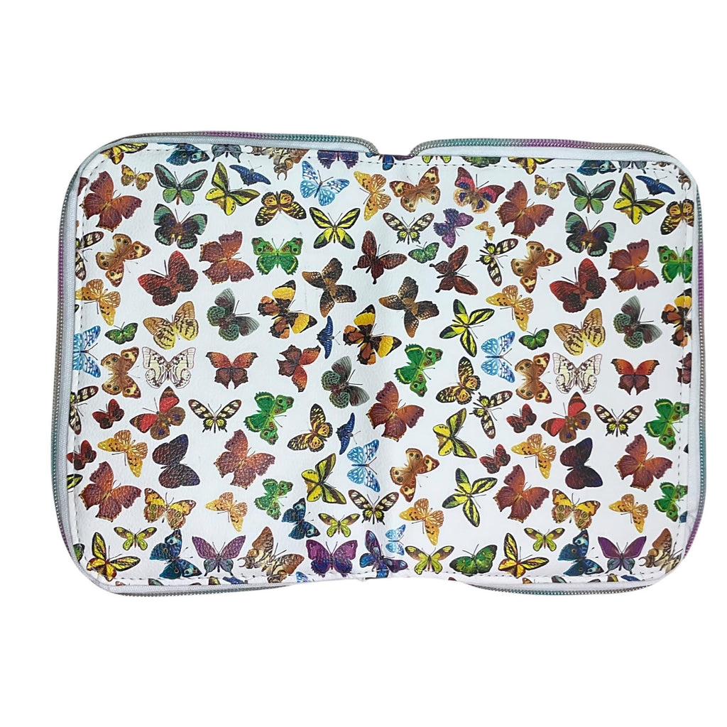 Interchangeable knitting needle case with butterflies , wildlife lover addi case, chiagoo wallet, knit pro organiser pouch, hiya hiya case,