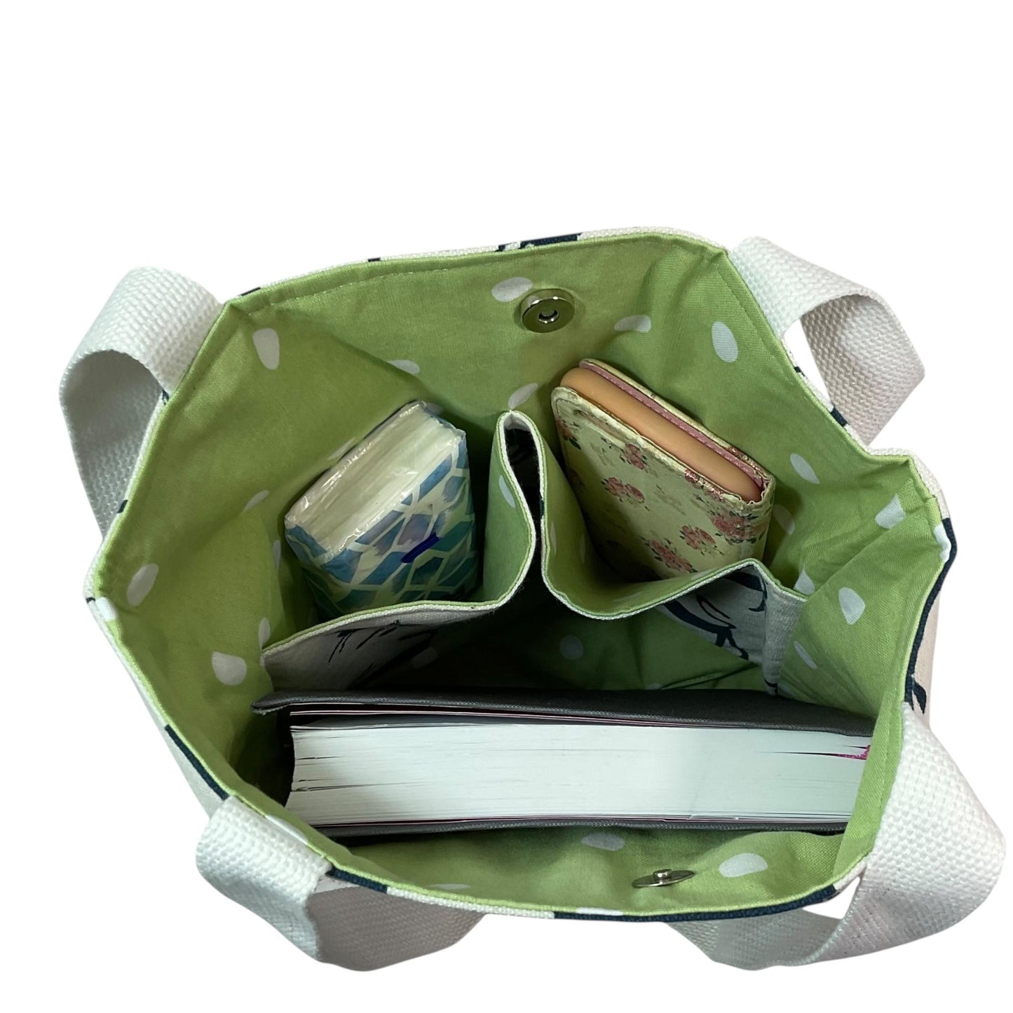 Cats Cotton Canvas Tote Bag, Colourful Book Purse, Lined