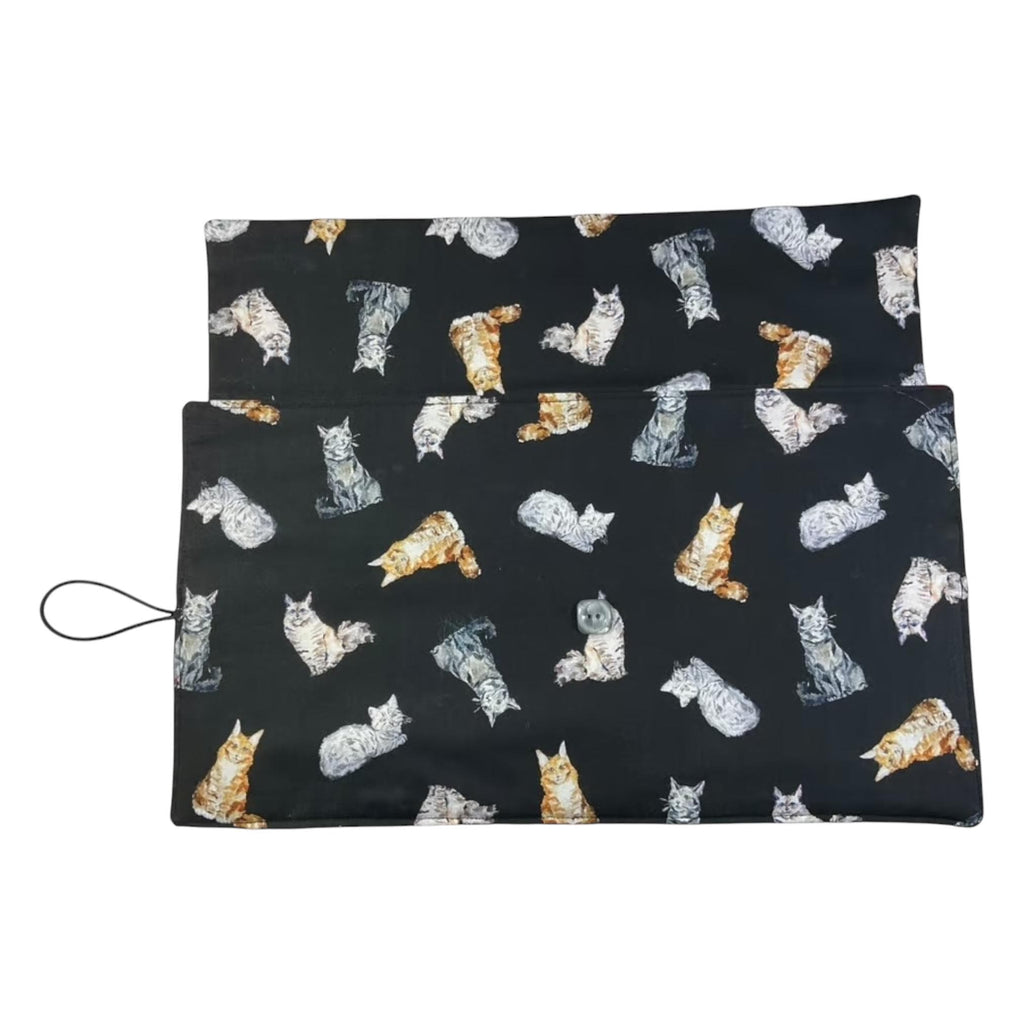 fixed Circular knitting needle case with cats, sock needles roll, needle wallet, knitters gift, needle holder,