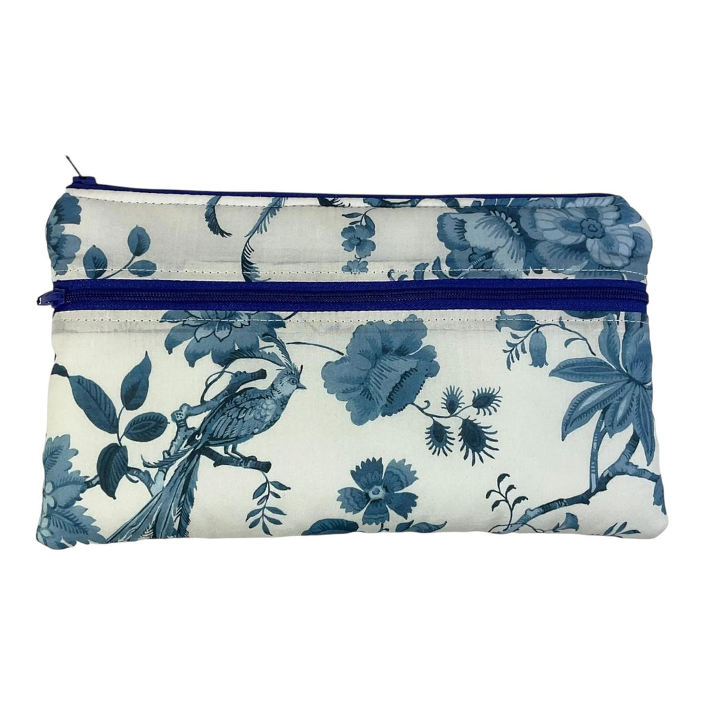 Liberty fabric two zip pocket pouch, double pocket case, 2 pocket zipper floral water resistant case, ladies gift, girls privacy pouch