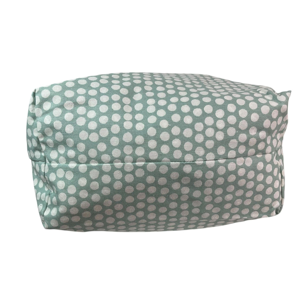 Extra Large drawstring knitting bag with blue sheep print, multi pockets project bag with handles
