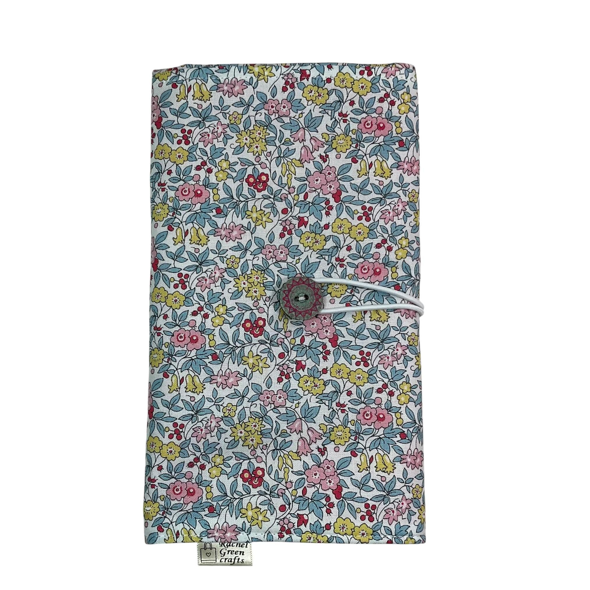 Circular needle case made from Liberty floral fabric, fixed circular sock needle pouch, knitting needle roll, knitters gift, needle holder,