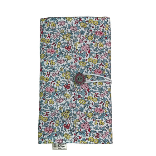 Circular needle case made from Liberty floral fabric, fixed circular sock needle pouch, knitting needle roll, knitters gift, needle holder,