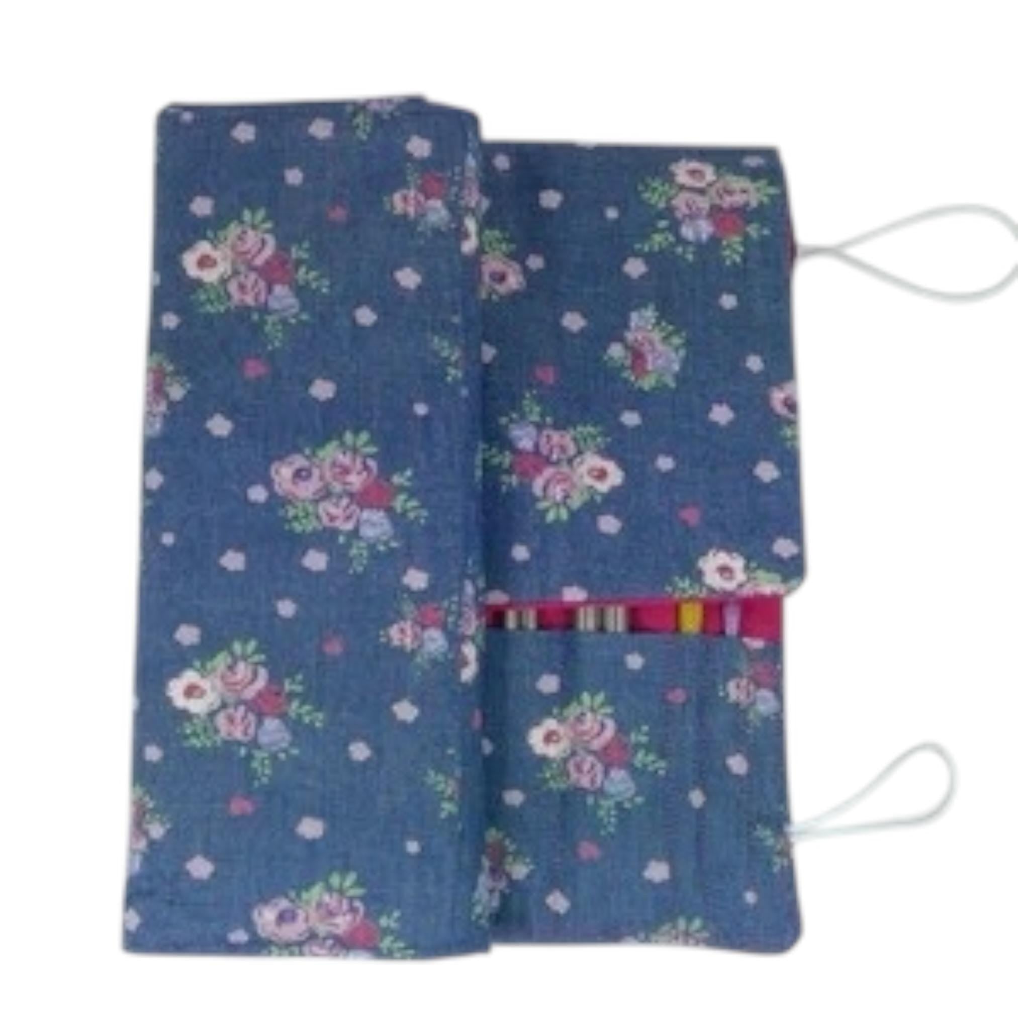 Floral interchangeable and double pointed needle case, knitting needle pouch, hiya hiya case, knit pro wallet, sock needle case