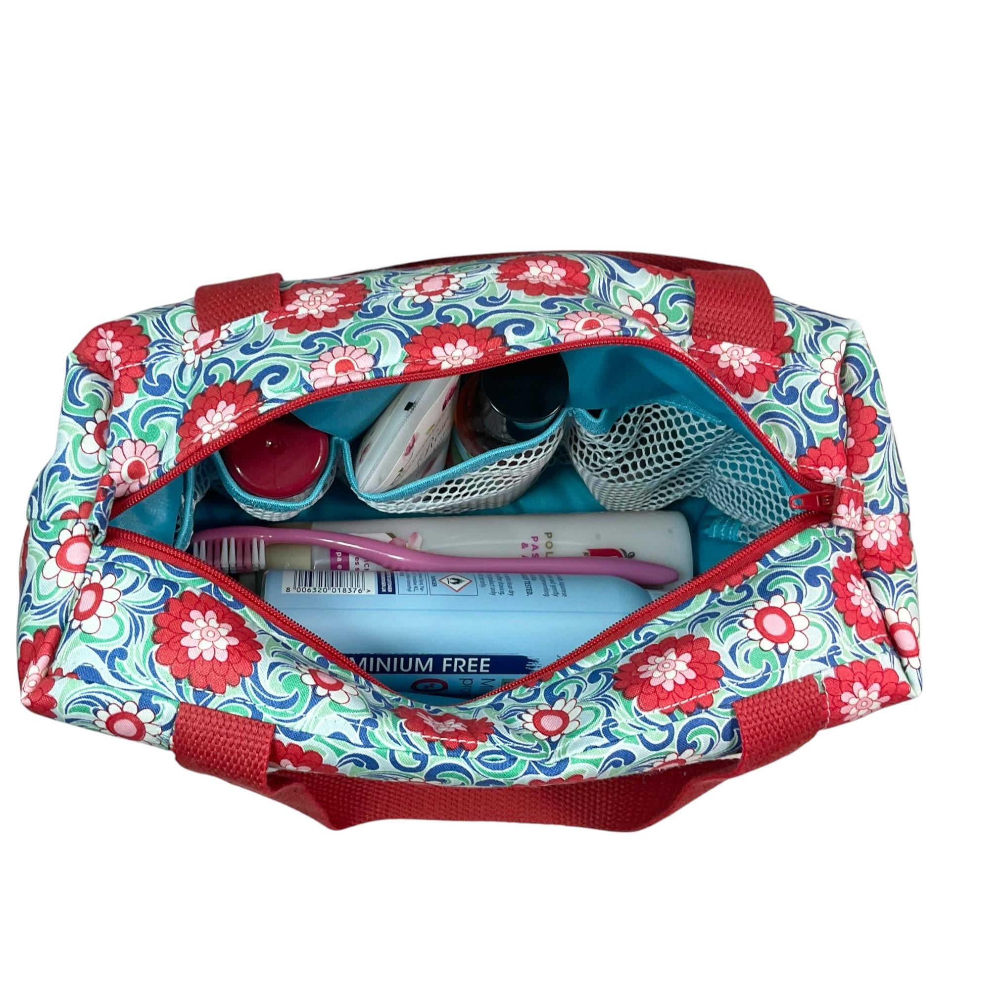 Liberty large toiletries bag with handles and zip pocket, floral Waterproof lined wash pouch, Cosmetics bag, ladies  gift, womens sponge bag