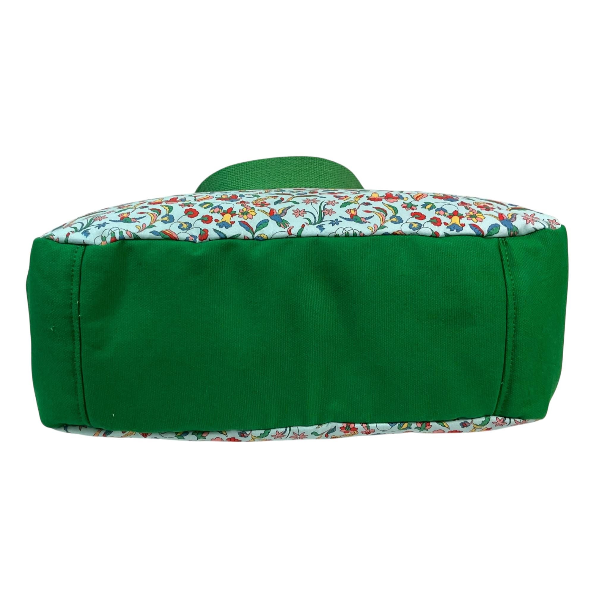 large toiletries bag made from  Liberty fabric, with handles and pockets in and outside, bird Waterproof lined wash pouch, ladies gift
