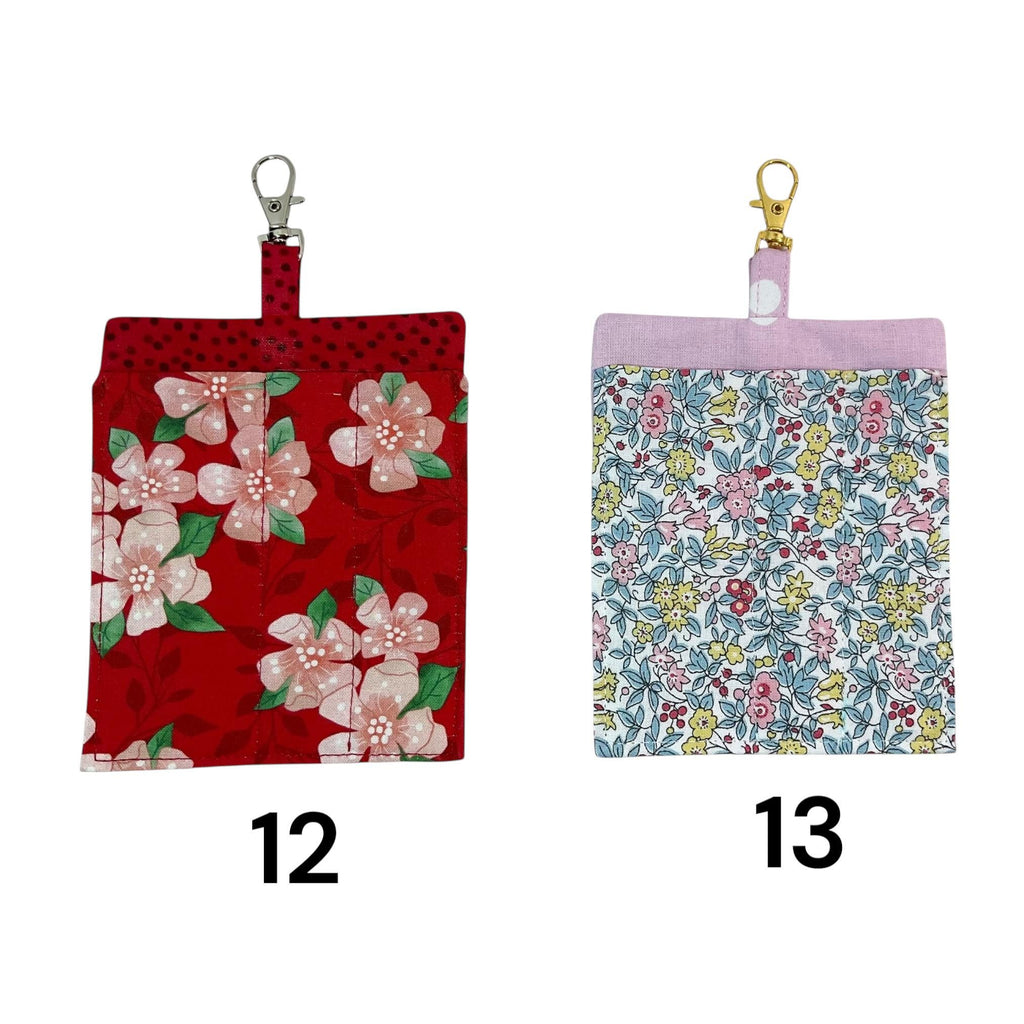 pen holder for highlighter pen clips onto neck lanyard , wide clip on pen pouch, 3 pen fabric pen case, handbag keychain pen holder