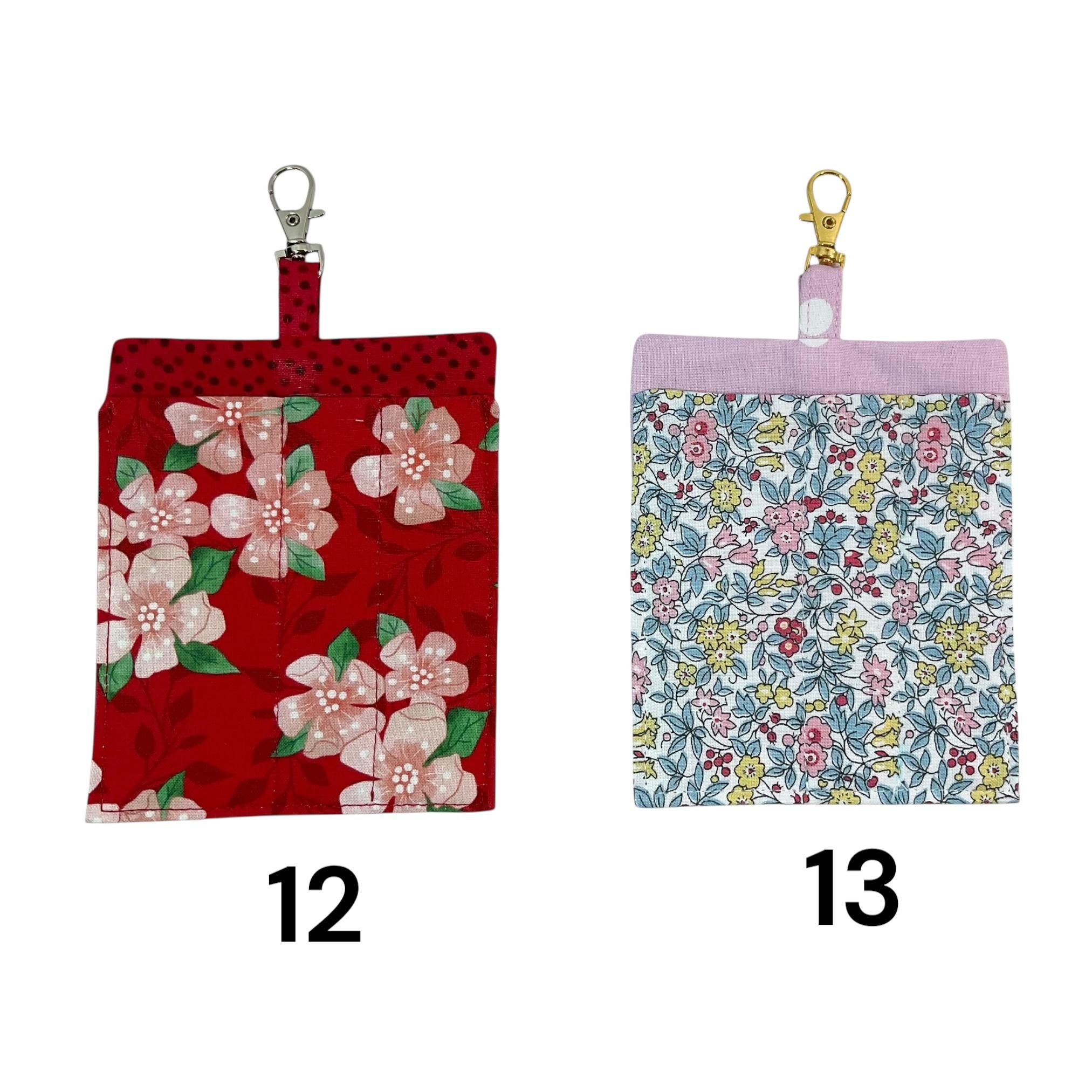pen holder for highlighter pen clips onto neck lanyard , wide clip on pen pouch, 3 pen fabric pen case, handbag keychain pen holder