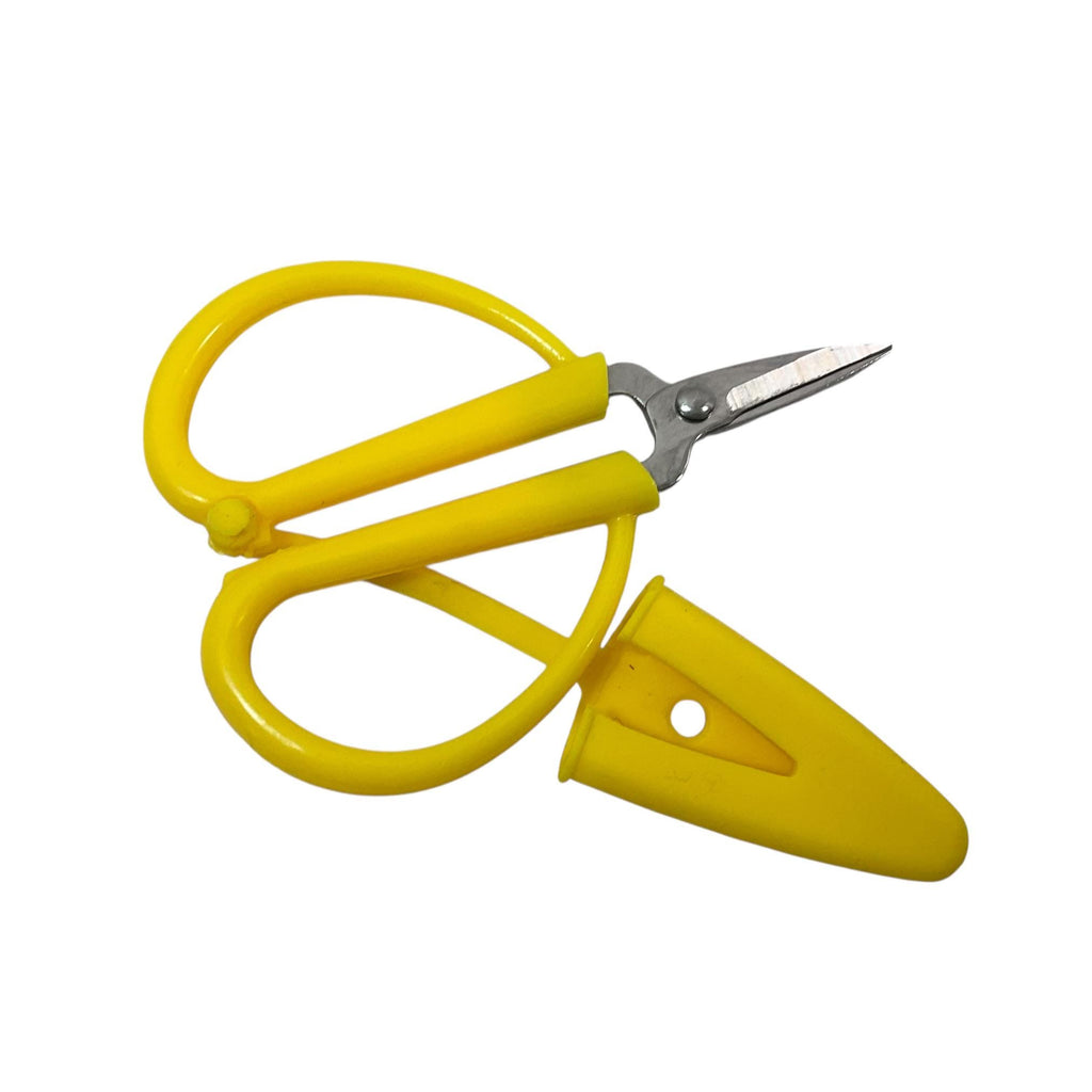 Perfect scissors for knitting and crochet, scissors with cover, attached sheath, tiny scissors for kit, air travel compliant
