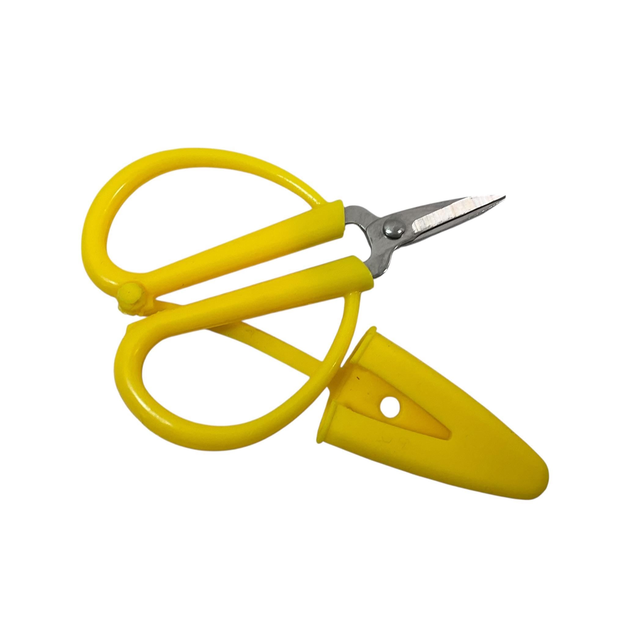 Perfect scissors for knitting and crochet, scissors with cover, attached sheath, tiny scissors for kit, air travel compliant