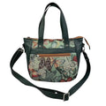 Crossbody Handbag in genuine Leather and butterfly print, unique one of a kind shoulder bag, zip pocket adjustable strap organiser