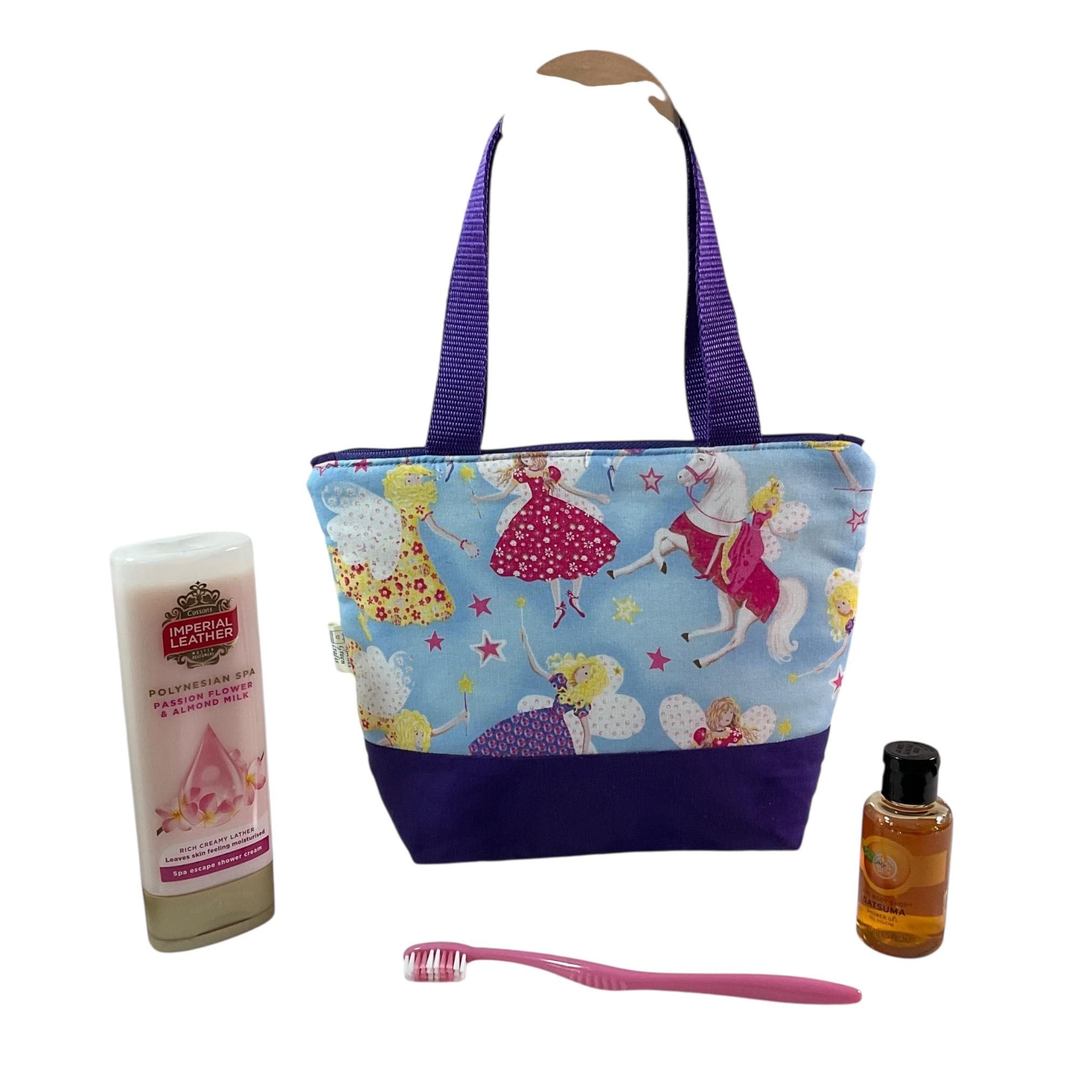 Girls Ballerina Wash Bag: Children's Travel Toiletry Bag, Wipe Clean Lining