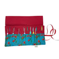 Crochet hook case  with pretty floral poppies print, Ergonomic hook organiser, roll up short Dpn case, crochet lover gift, knitters gift,
