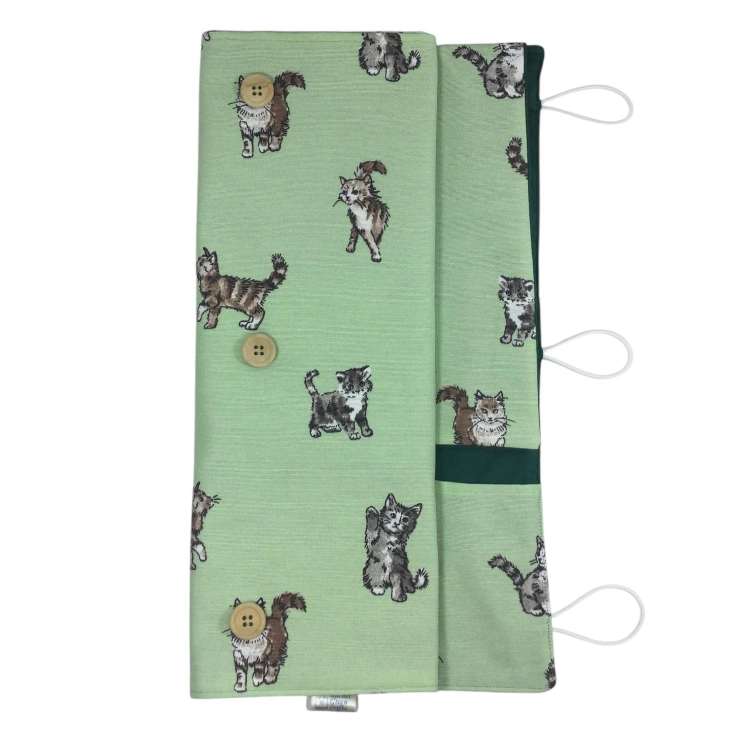 Straight and circular knitting needle case with cats