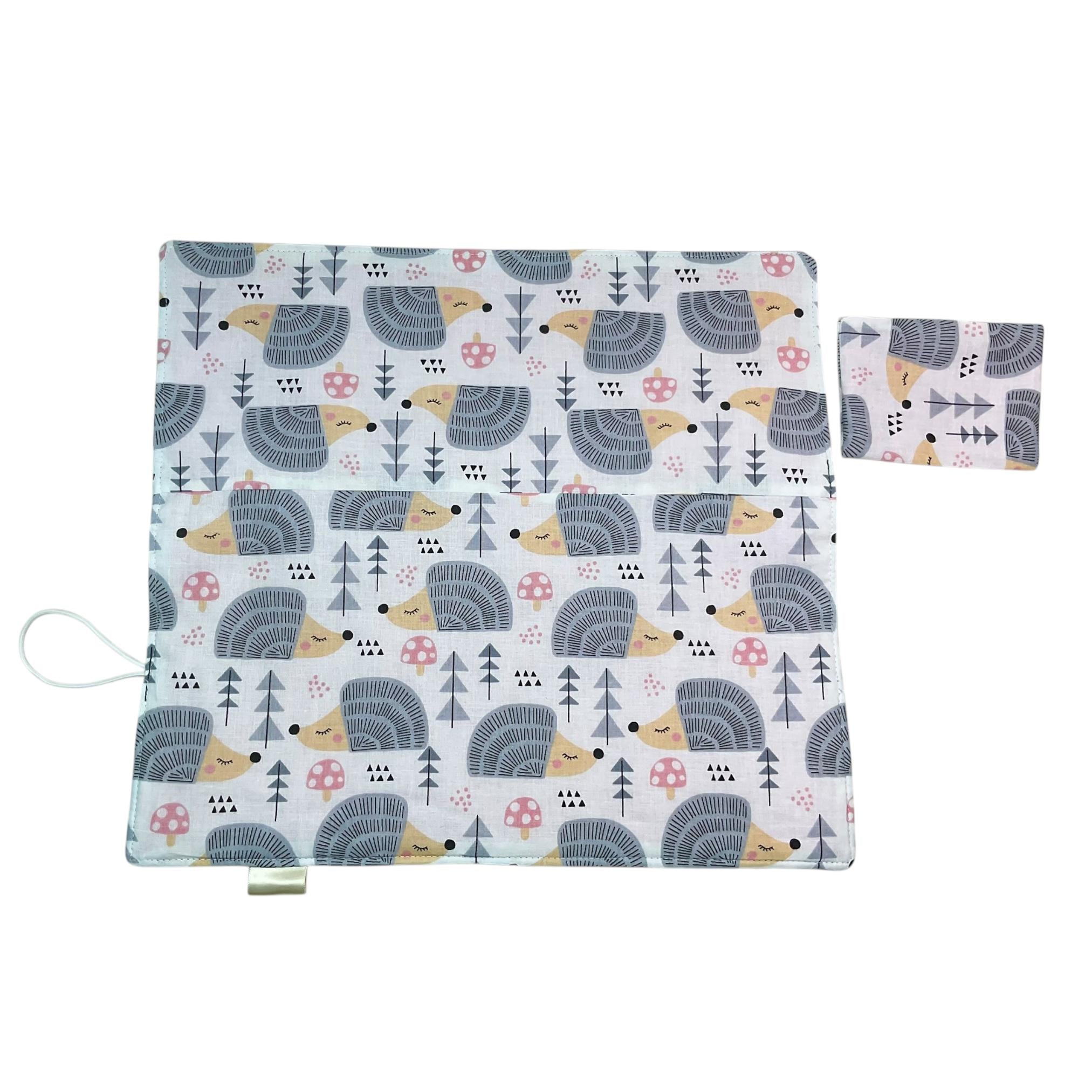 Interchangeable knitting needle case with hedgehogs, holds 2 sets, addi case, chiagoo wallet, woodland  knit pro organiser, hiya hiya pouch