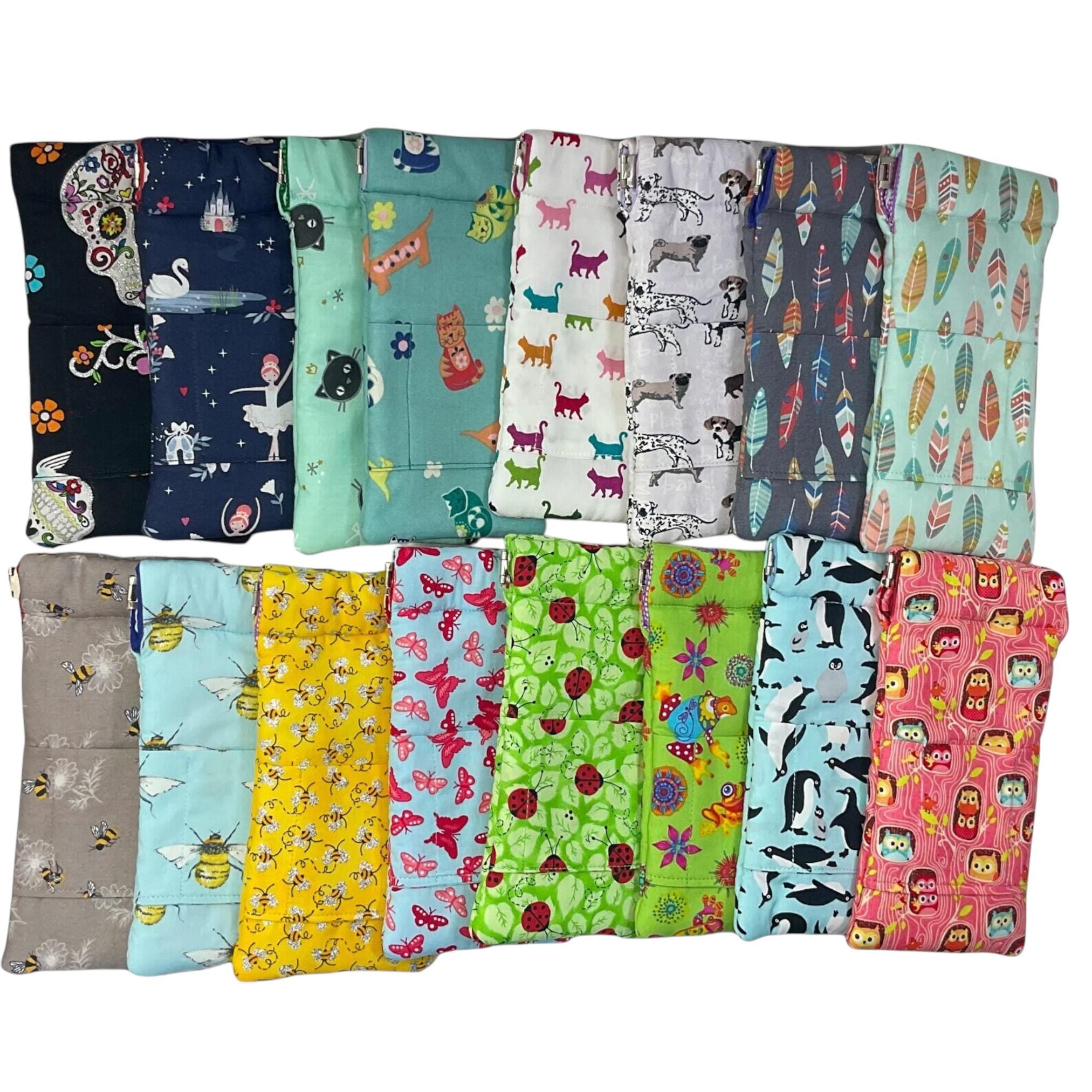 Snap shut glasses case, fabric spectacles pouch, sunglasses flex frame, ladies eyeglasses holder, women's gift, animal, children's