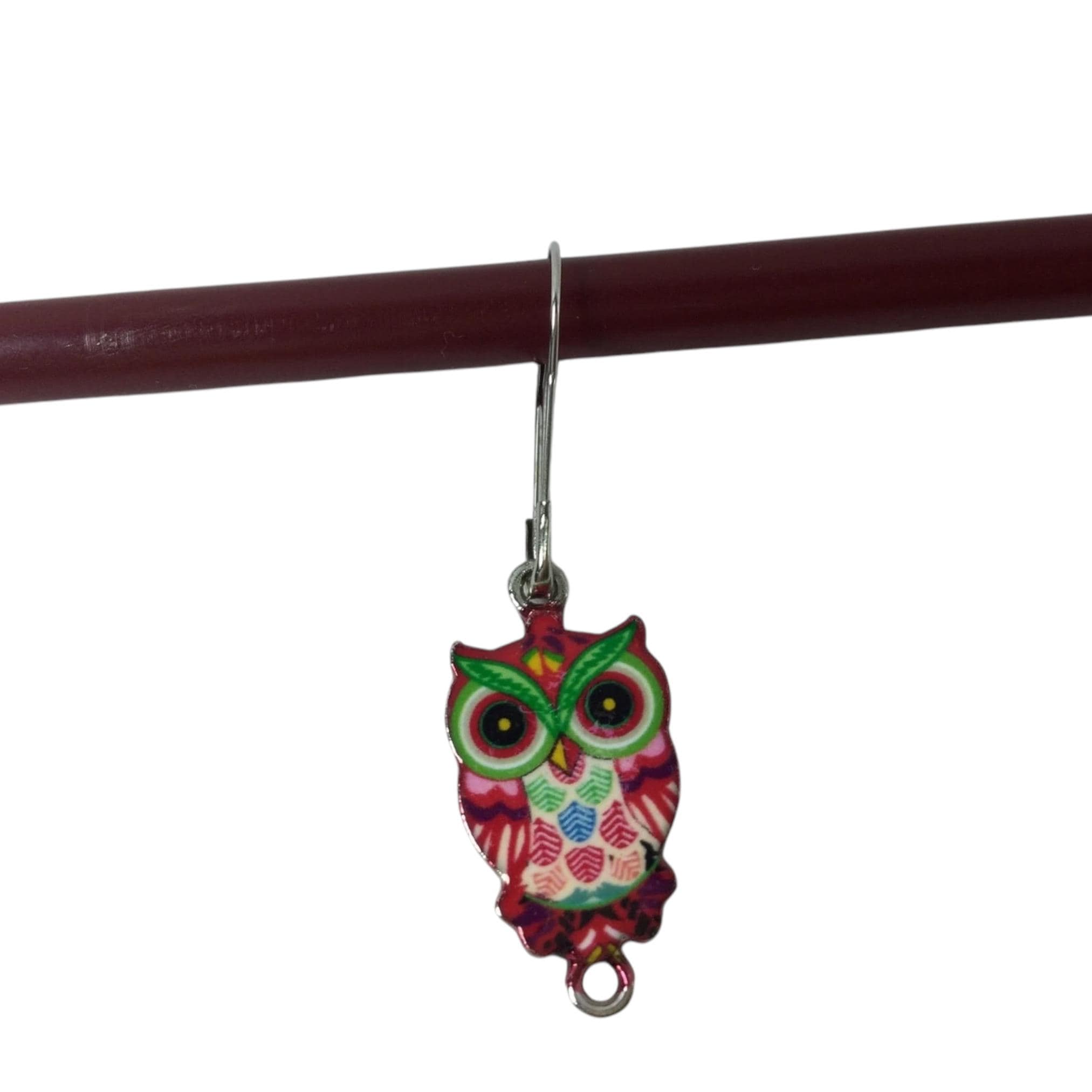 Owl Stitch markers ,enamelled colourful progress charms, knitting markers, lace markers, knitters gift, gold plated place keeper